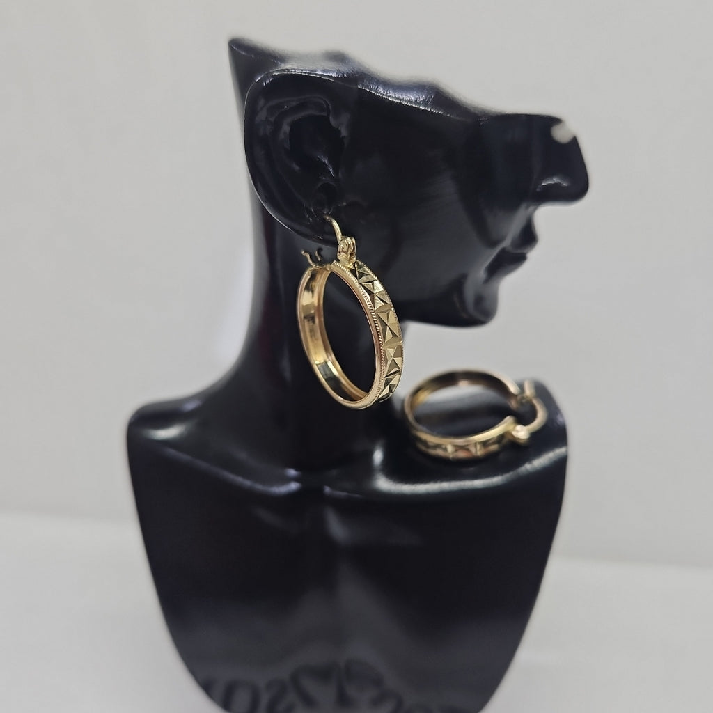 ARETES ARRACADAS LABRADAS 10K 2.4 GR (NUEVO)