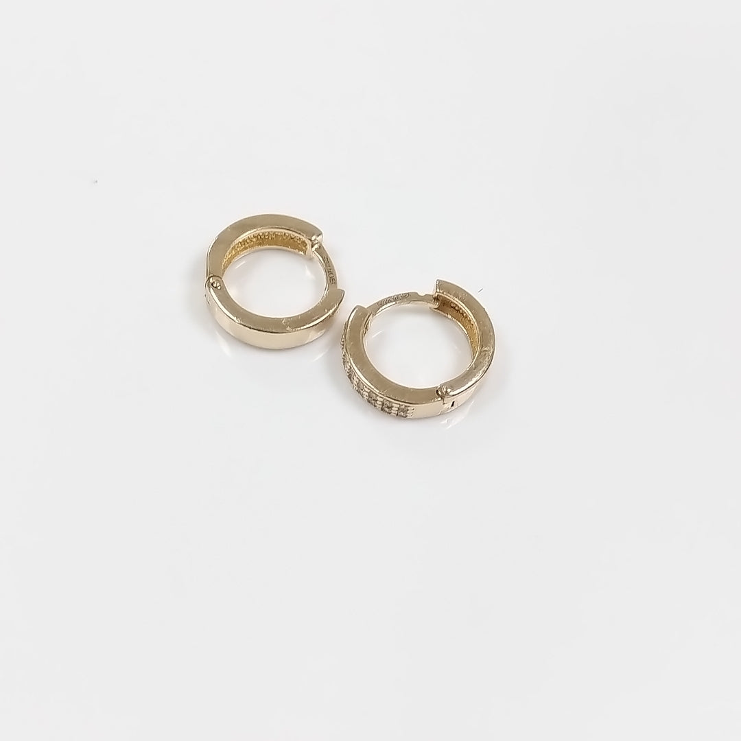 ARETES HUGGIES C CIRCONIA 14K 2.1 GR (NUEVO)