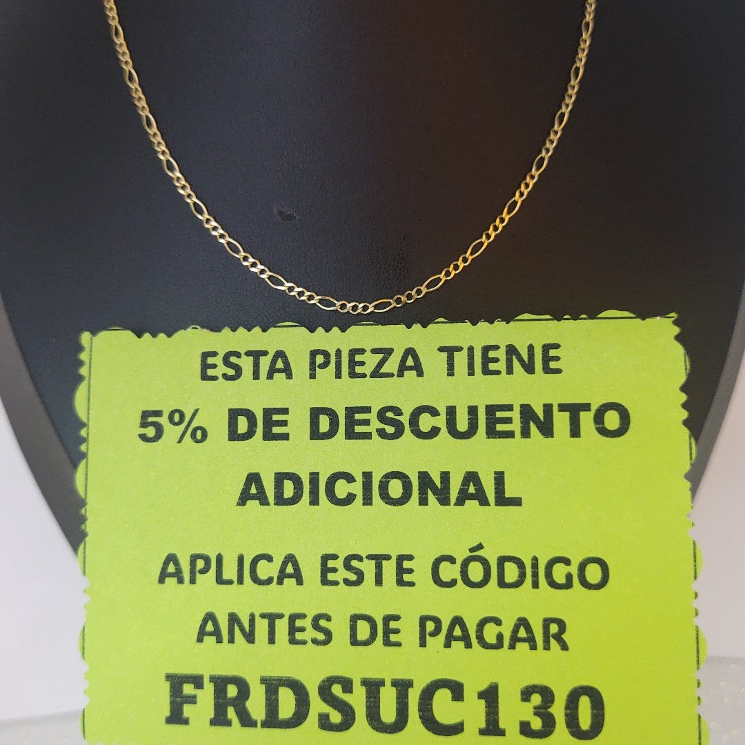 CADENA TEJIDO 3X1 14K 55 CM 2.3 GR (NUEVO)