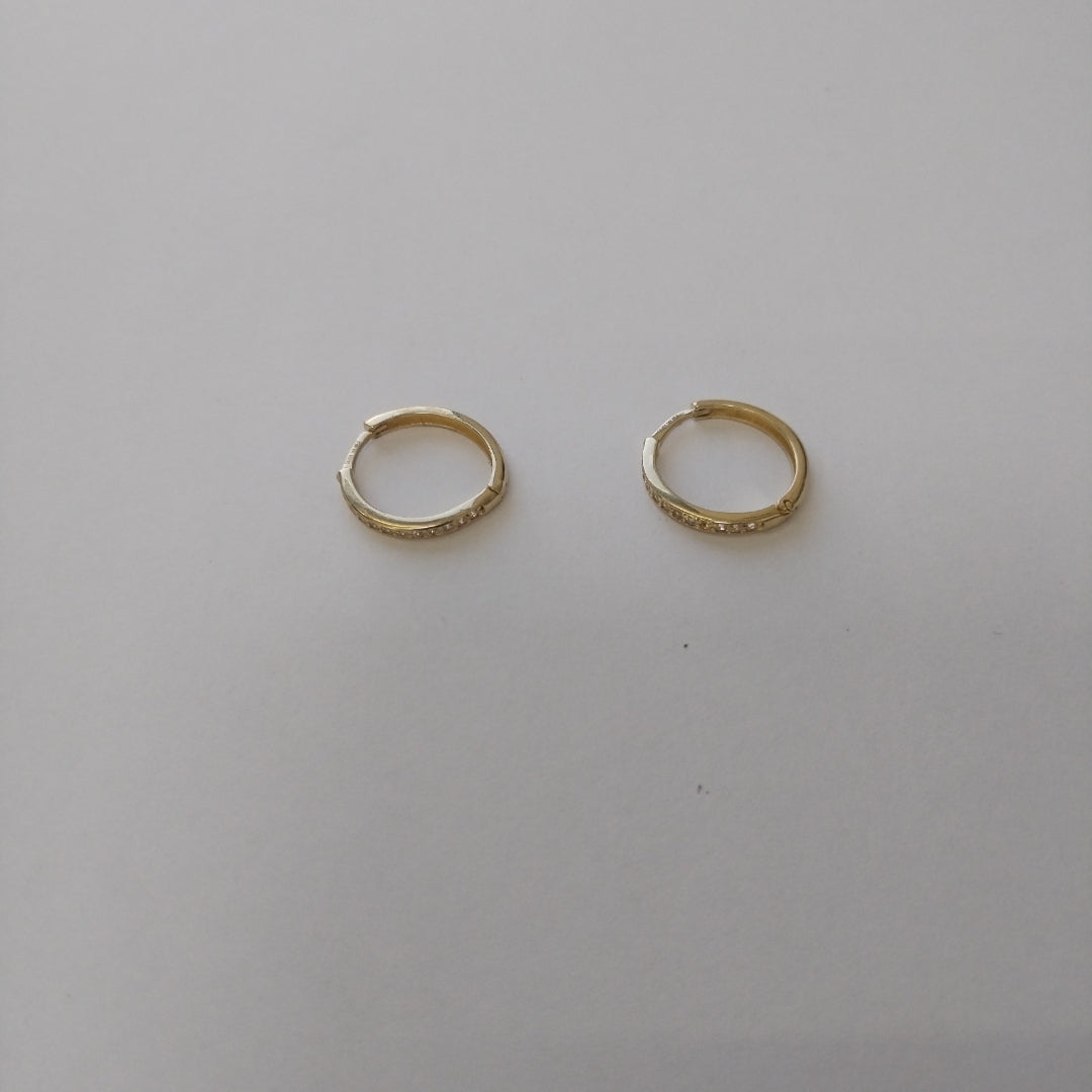 ARETES HUGGIES C CIRCONIA 14K 1.7 GR (NUEVO)