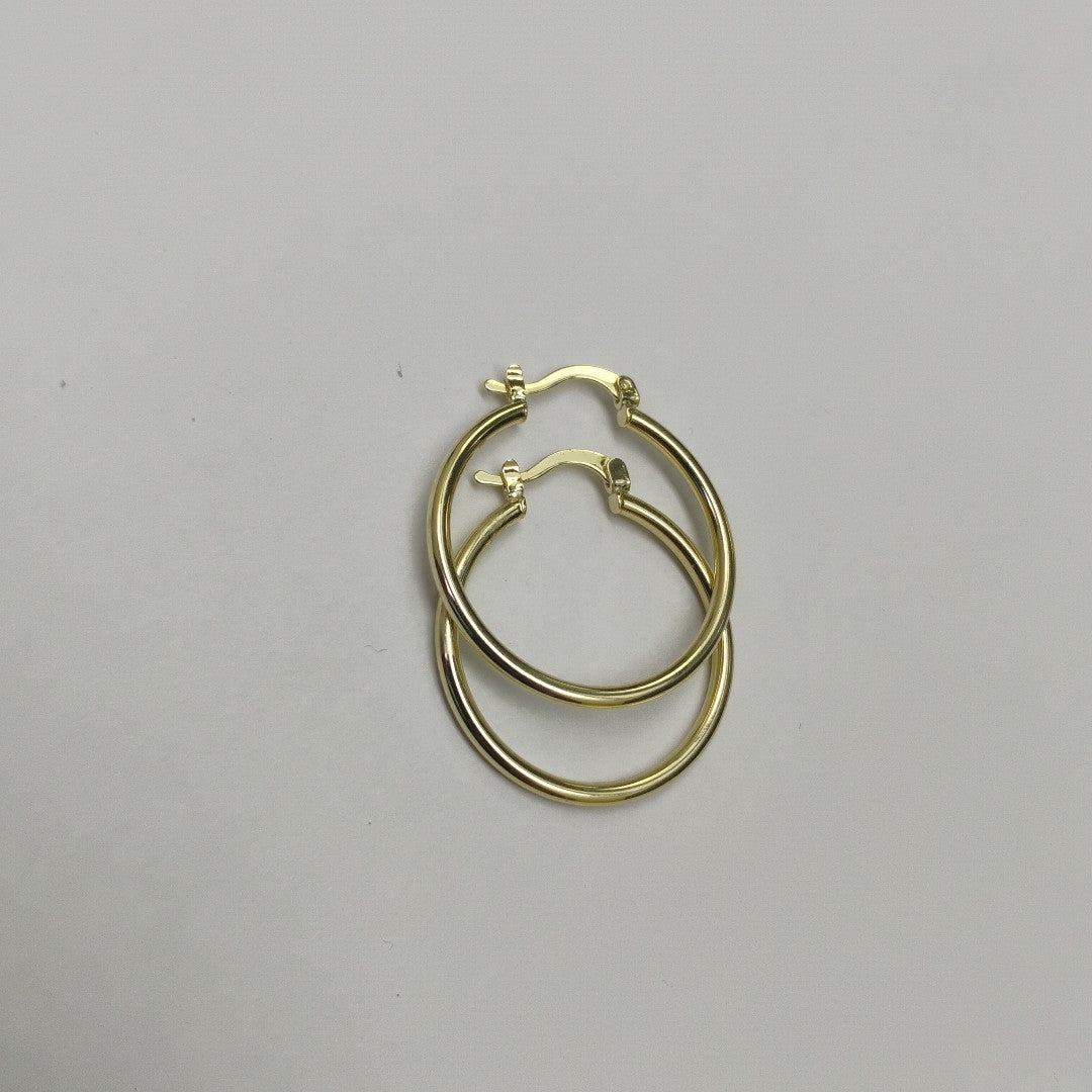 ARETES TEJIDO ARRACADAS LISAS 14K 1.5 GR (NUEVO)