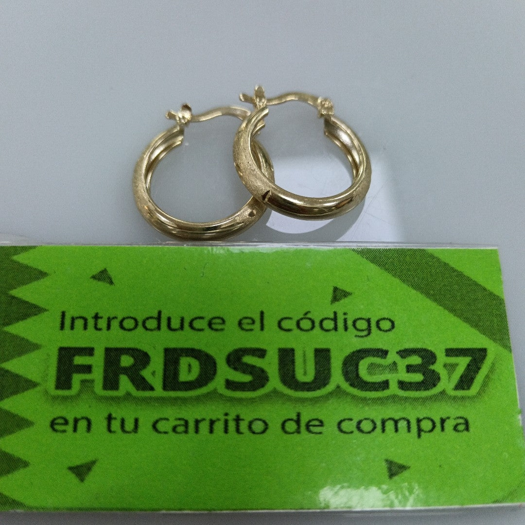 ARETES TEJIDO ARRACADA SATINADA 14K 2.5 GR (NUEVO)