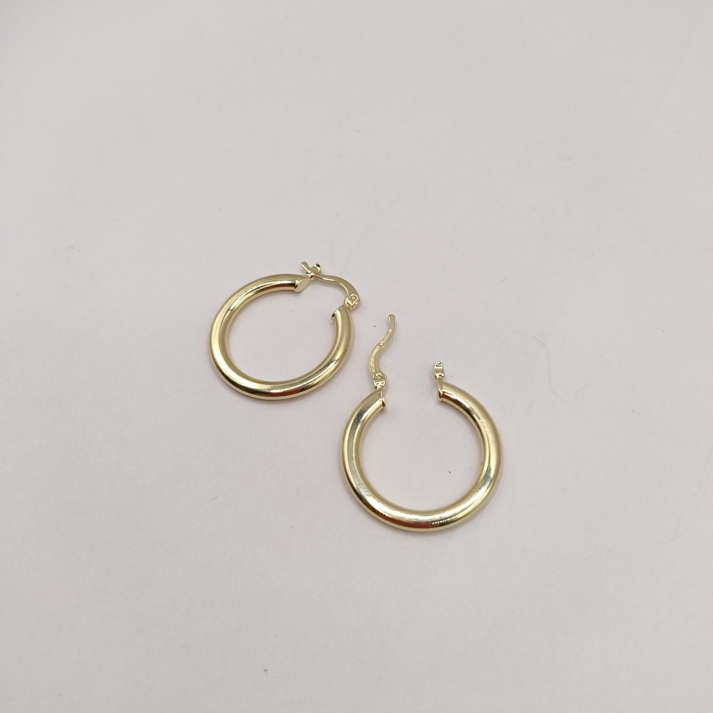 ARETES TEJIDO ARRACADA LISA 14K 2 GR (NUEVO)