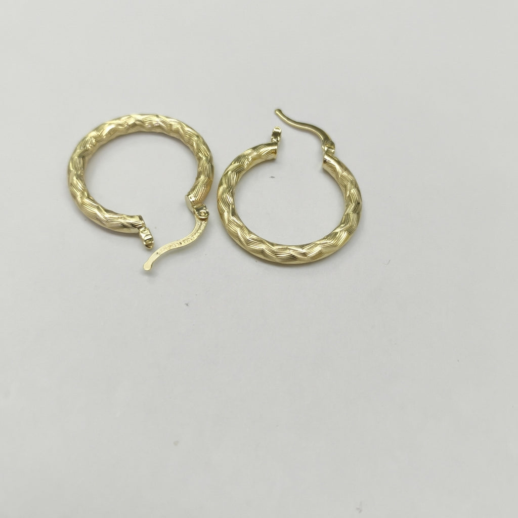 ARETES TEJIDO ARRACADA LABRADA 14K 2.7 GR (NUEVO)