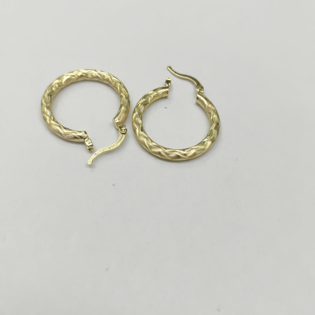 ARETES TEJIDO ARRACADA LABRADA 14K 2.7 GR (NUEVO)