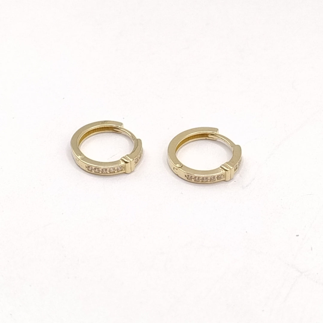 ARETES HUGGIES C CIRCONIA 14K 2 GR (NUEVO)