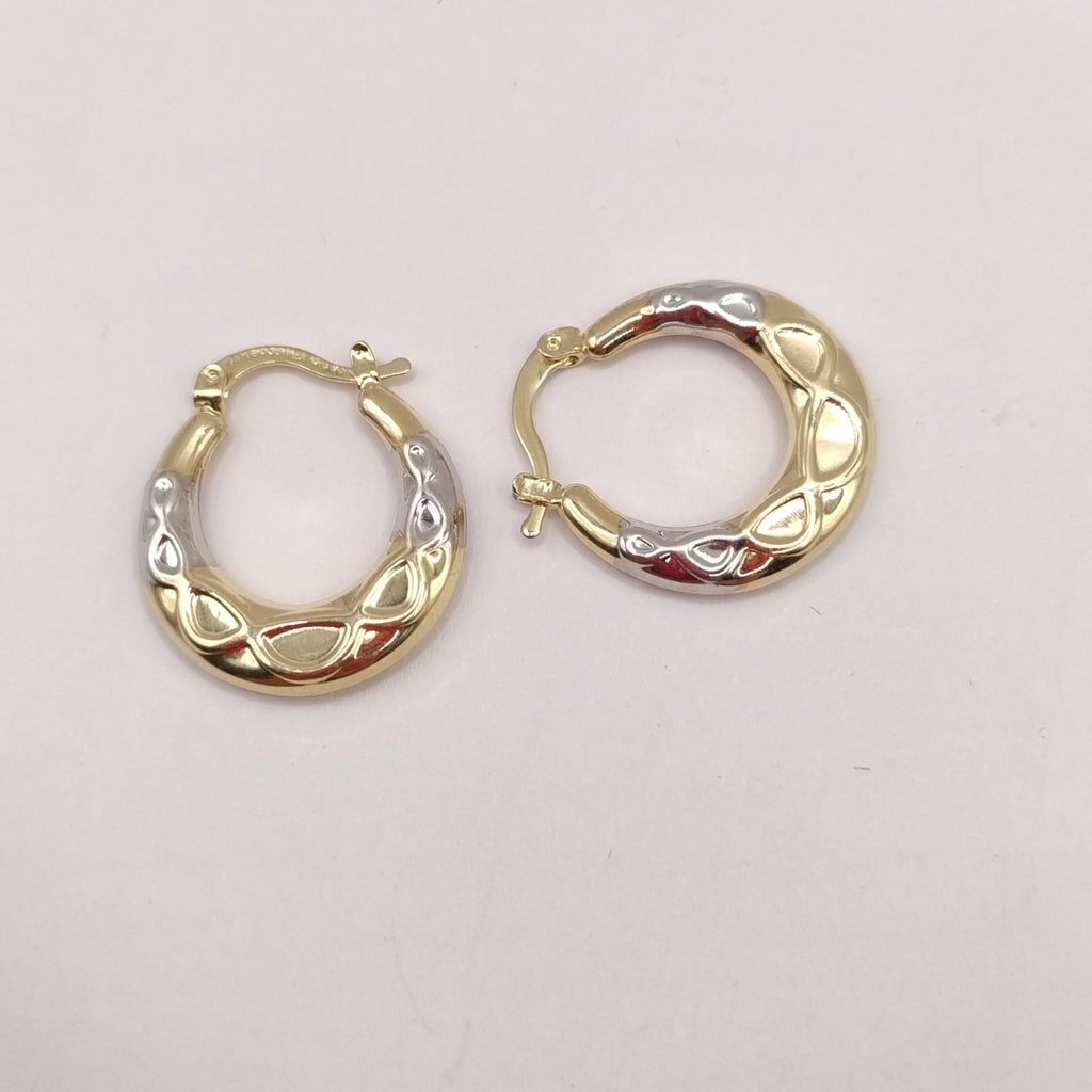 ARETES ARRACADAS COMBINADAS CON INFINITO 14K 2.3 GR (NUEVO)