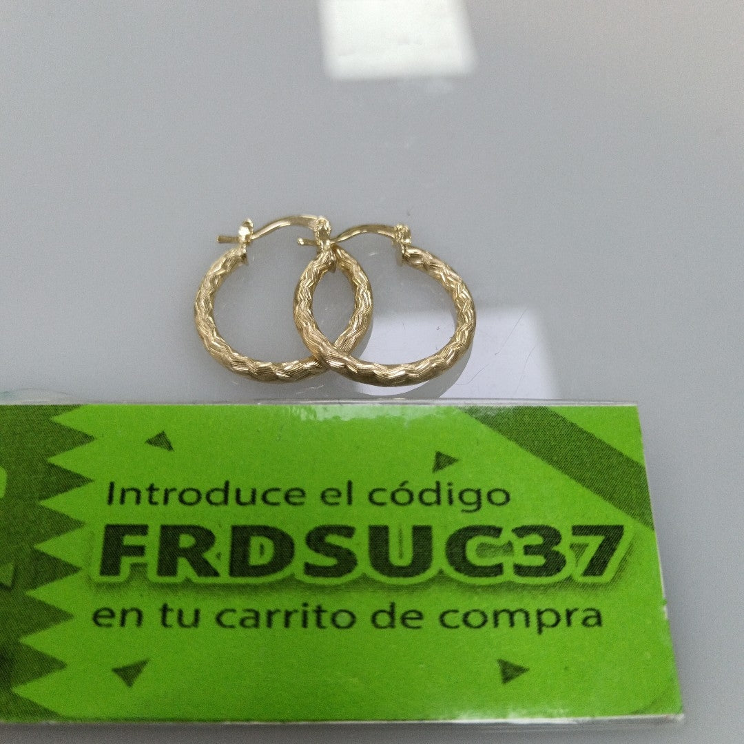 ARETES ARRACADAS LABRADAS 14K 2.1 GR (NUEVO)