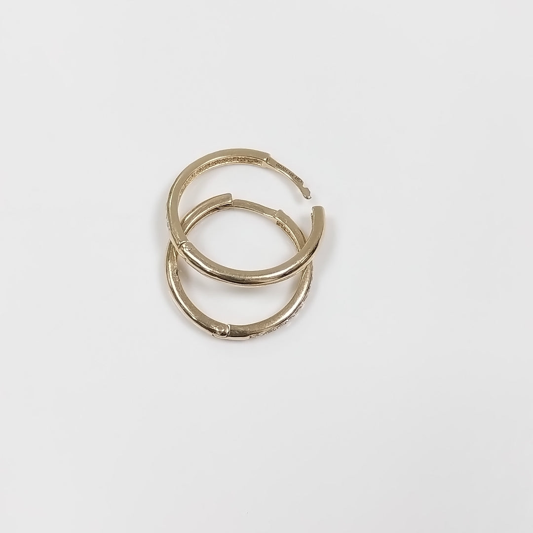 ARETES ARRACADAS C CIRCONIAS 14K 2.1 GR (NUEVO)