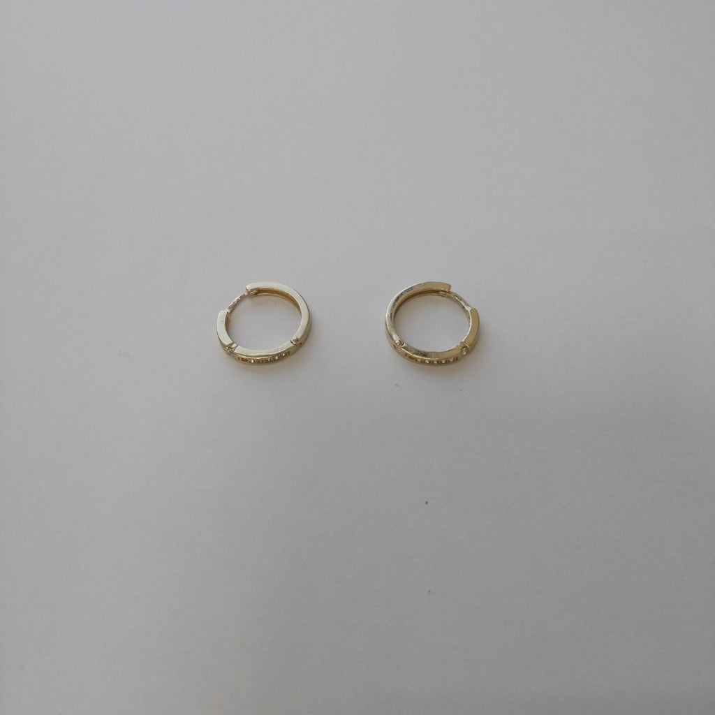ARETES ARRACADAS C CIRCONIAS 14K 2.4 GR (NUEVO)