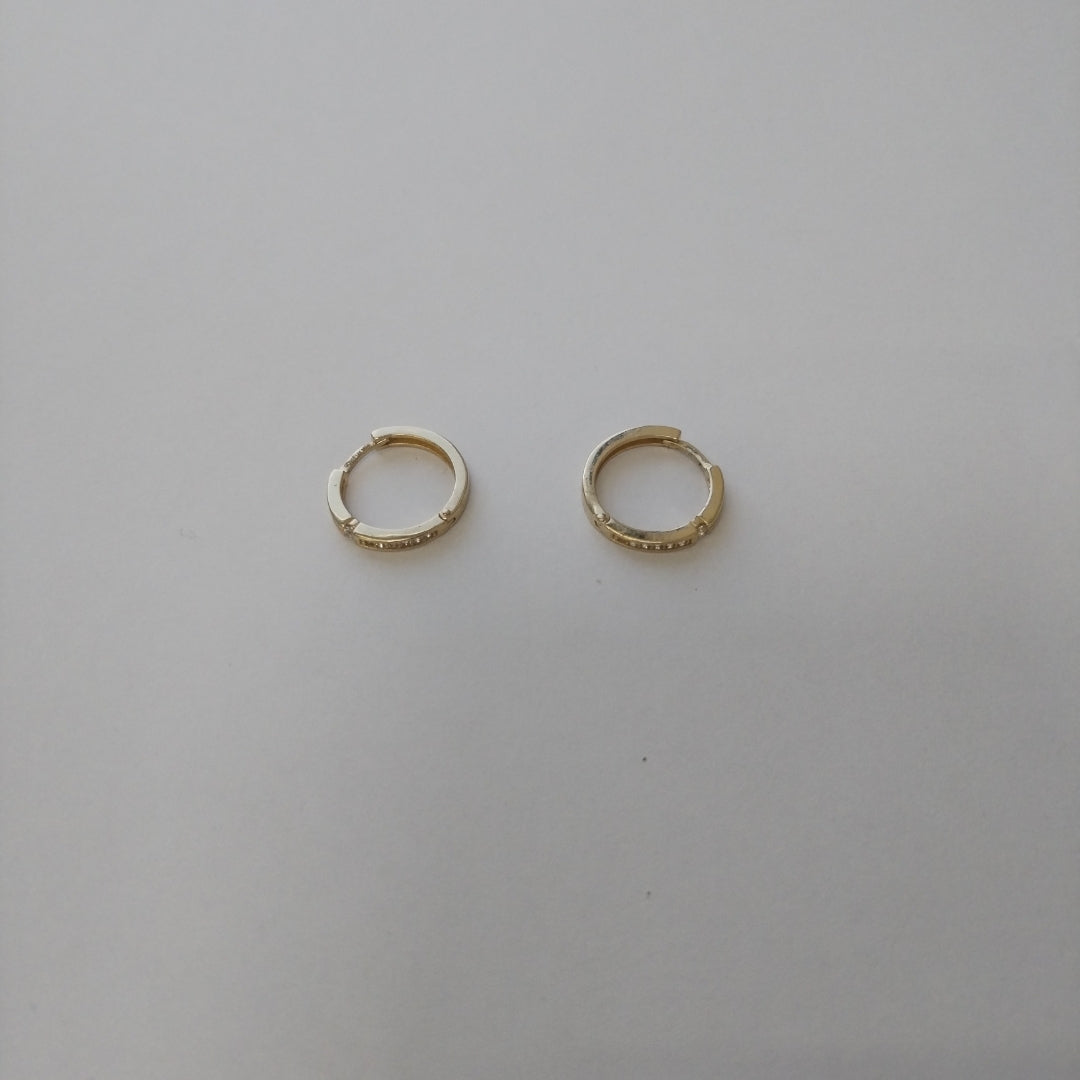 ARETES ARRACADAS C CIRCONIAS 14K 2.4 GR (NUEVO)