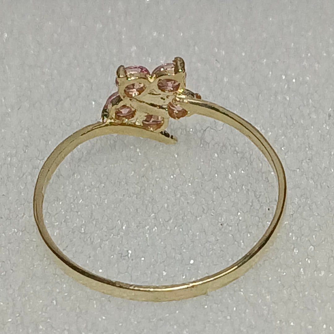 ANILLOS FIG FLOR PIEDRAS COL 14K TALLA 7 0.9 GR (NUEVO)