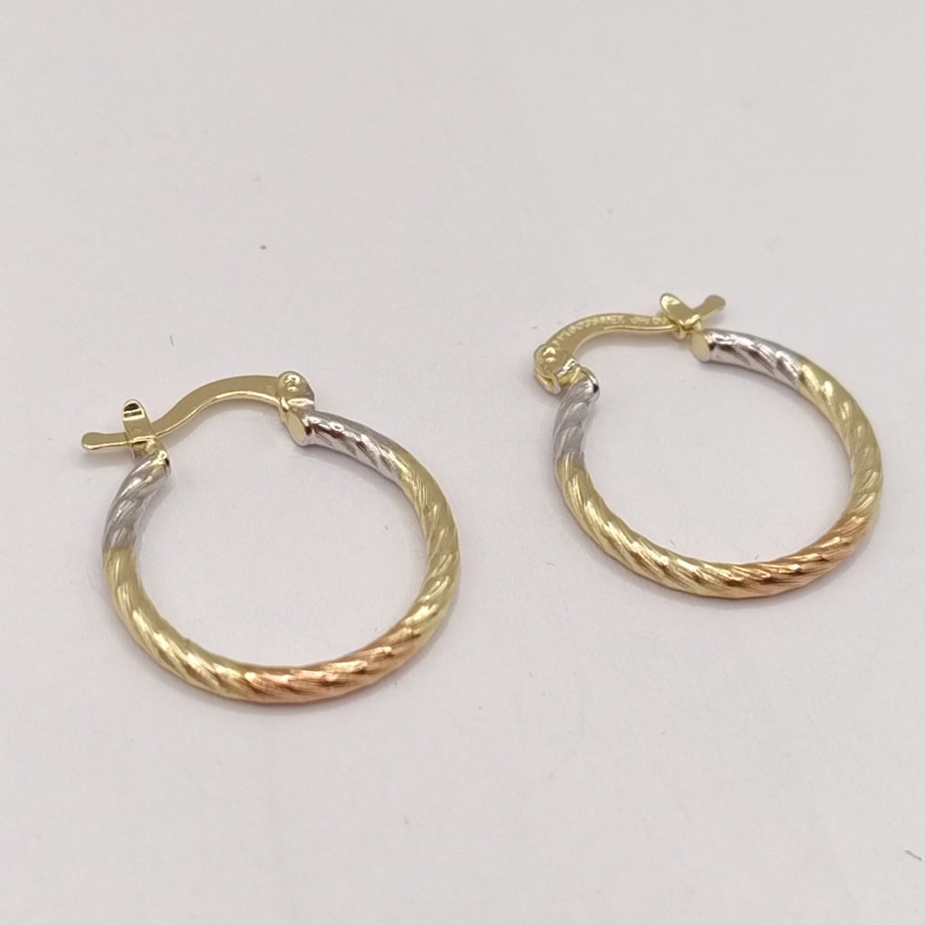 ARETES TEJIDO ARRACADAS TZL COMBINADAS 14K 1.8 GR (NUEVO)