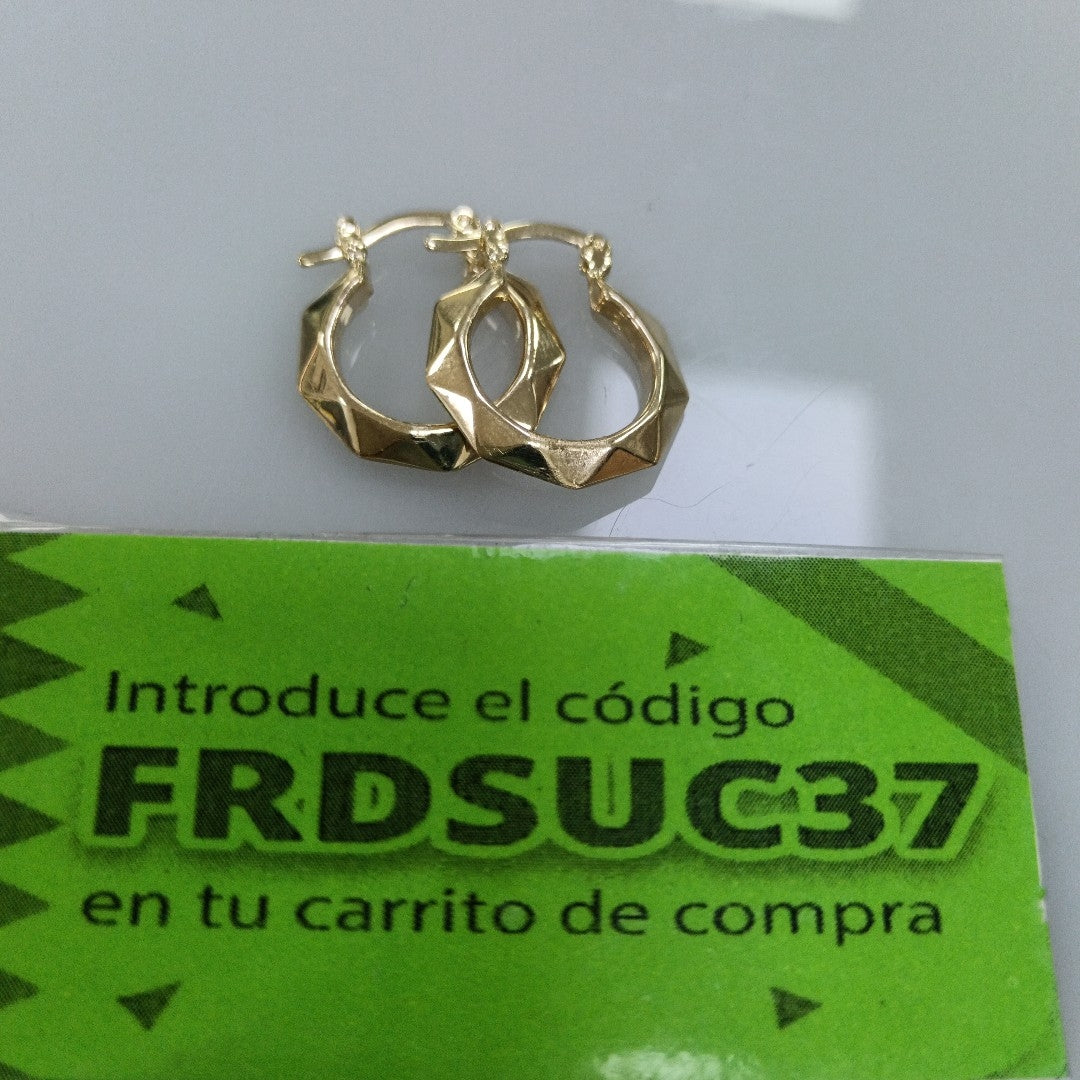 ARETES TEJIDO ARRACADAS FACETADAS 14K 1.7 GR (NUEVO)