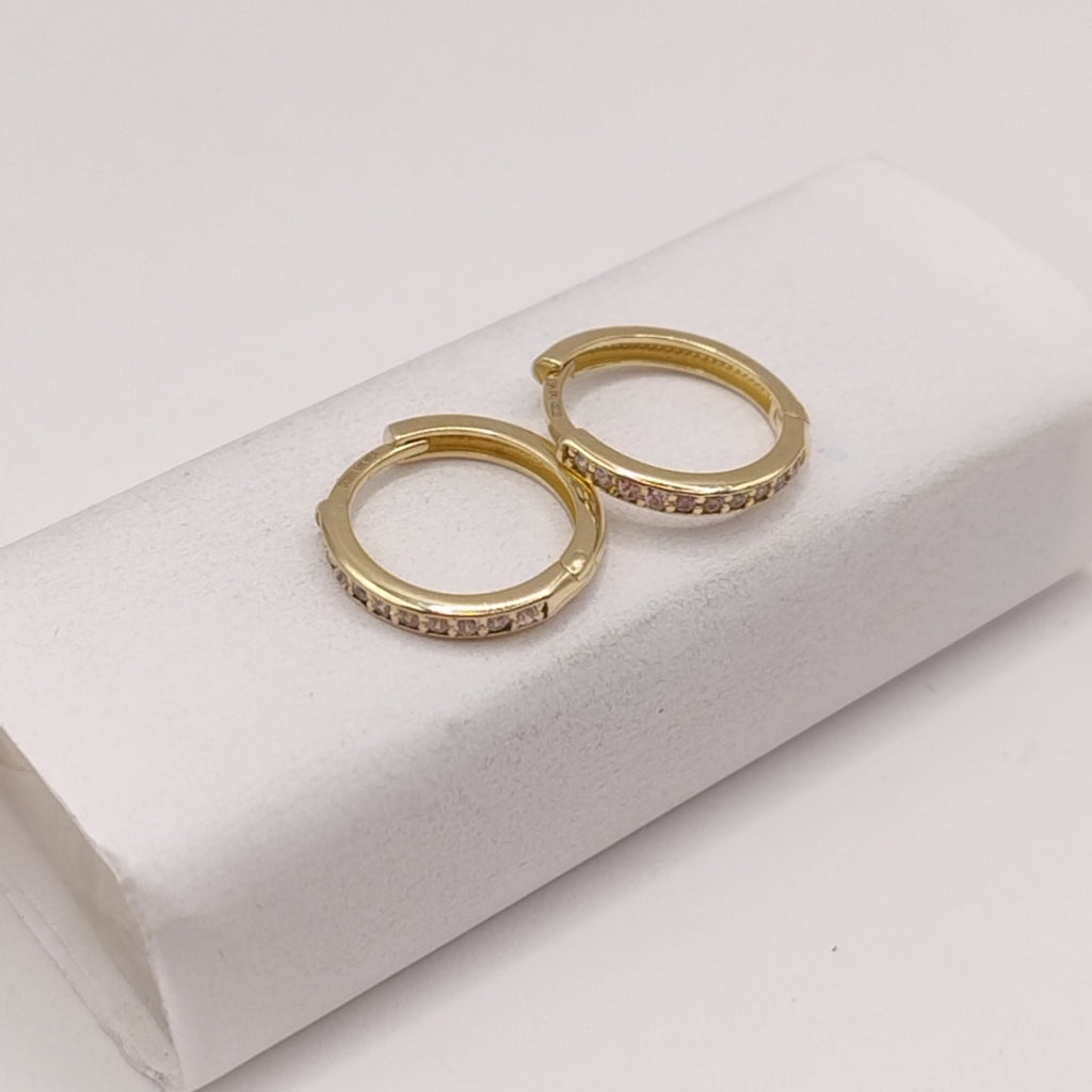 ARETES ARRACADA C CIRCONIAS 14K 1.6 GR (NUEVO)