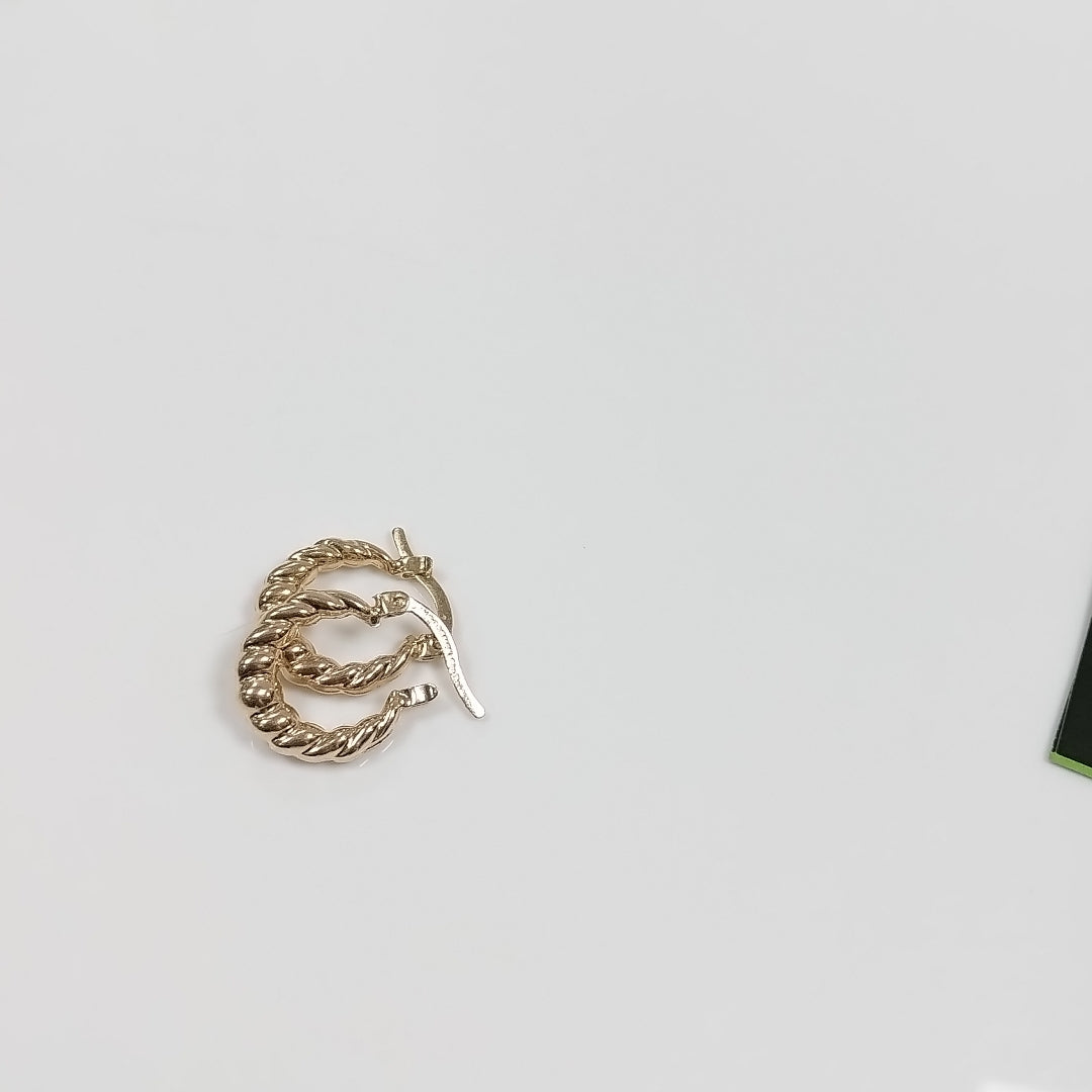 ARETES ARRACADAS TZL HUECAS 14K 1.5 GR (NUEVO)