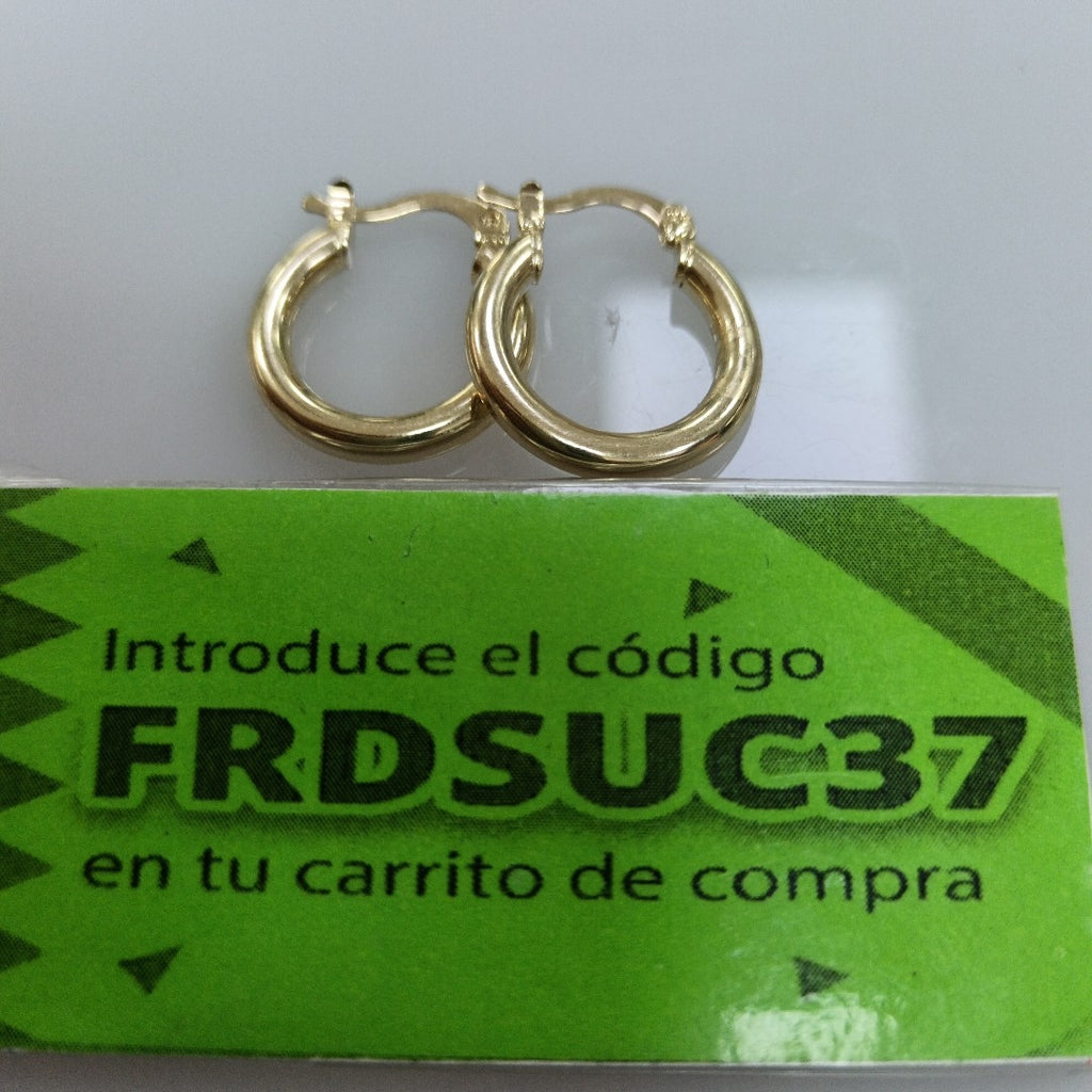 ARETES TEJIDO ARRACADAS LISAS 14K 1.6 GR (NUEVO)
