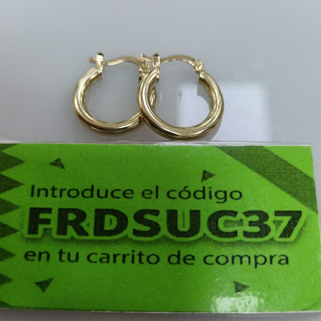 ARETES TEJIDO ARRACADAS LISAS 14K 1.6 GR (NUEVO)
