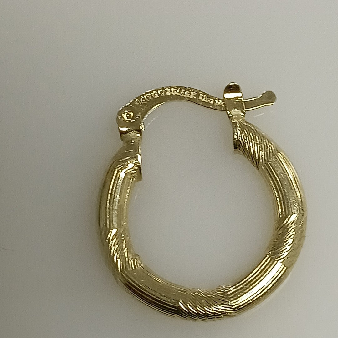 ARETES TEJIDO ARRACADAS CON DISEÑO 14K 2.6 GR (NUEVO)