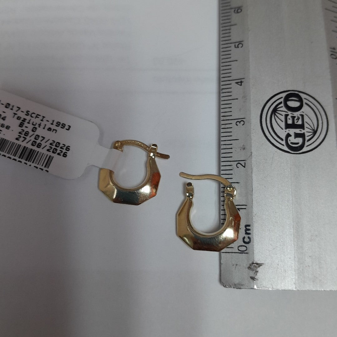 ARETES TEJIDO ARRACADA FACETADA 14K 1.3 GR (NUEVO)