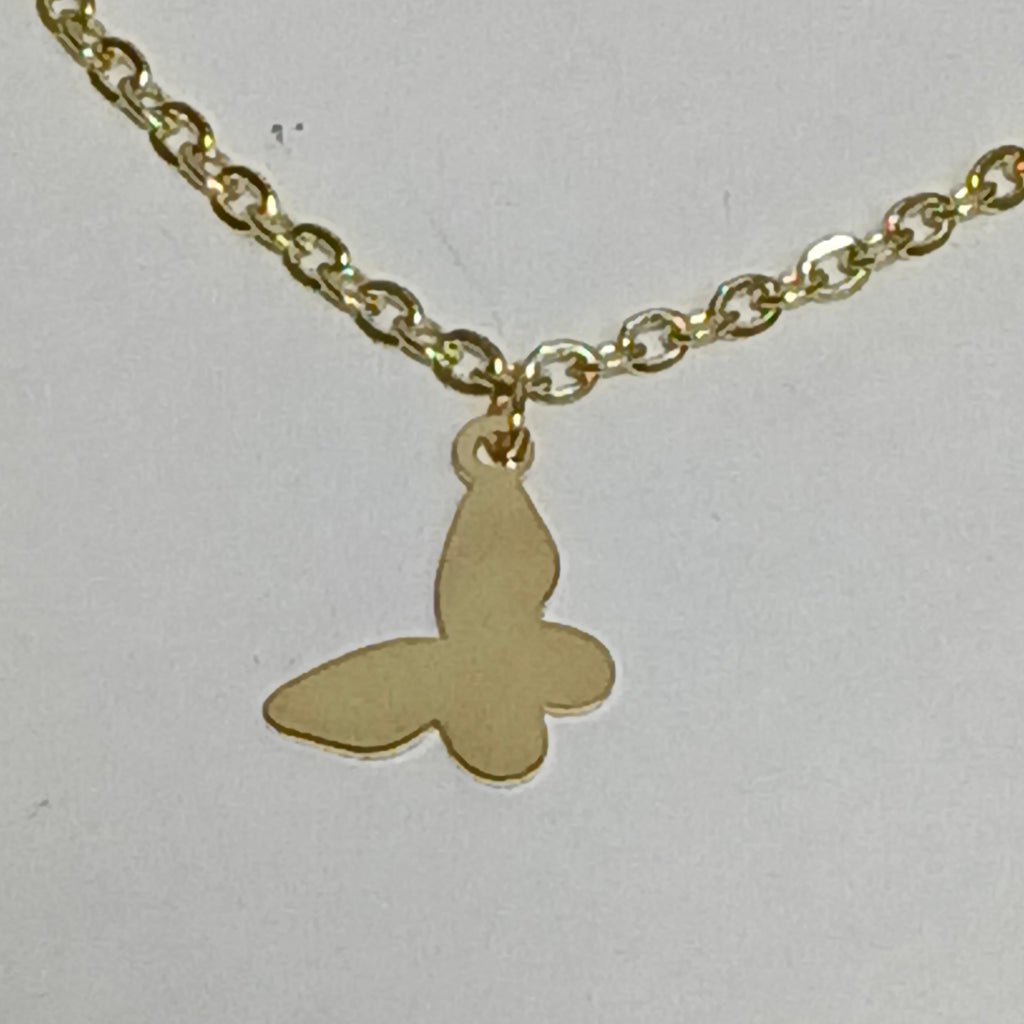 PULSERA ESPECIAL CON MARIPOSAS 14K 18 CM 2.1 GR (NUEVO)