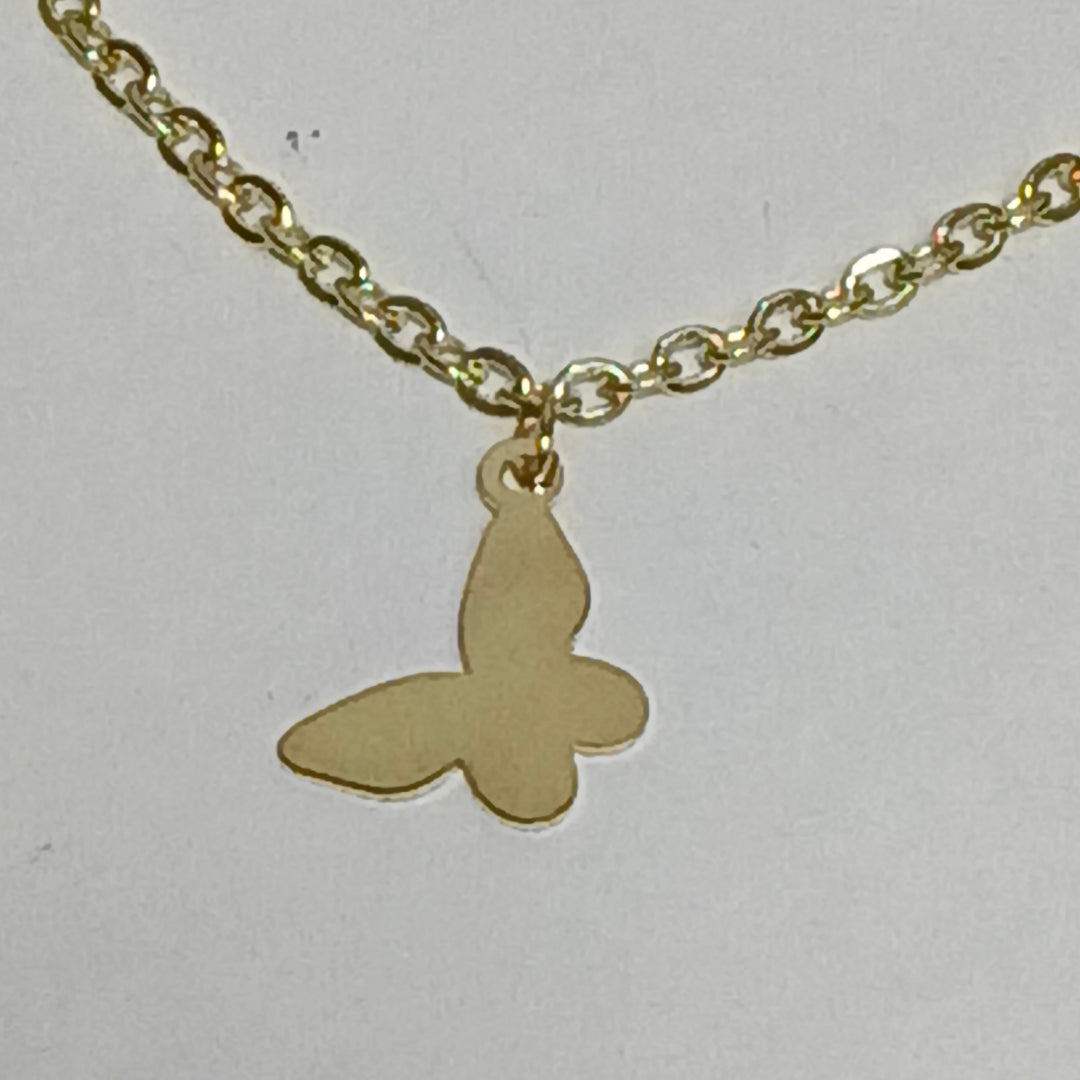 PULSERA ESPECIAL CON MARIPOSAS 14K 18 CM 2.1 GR (NUEVO)