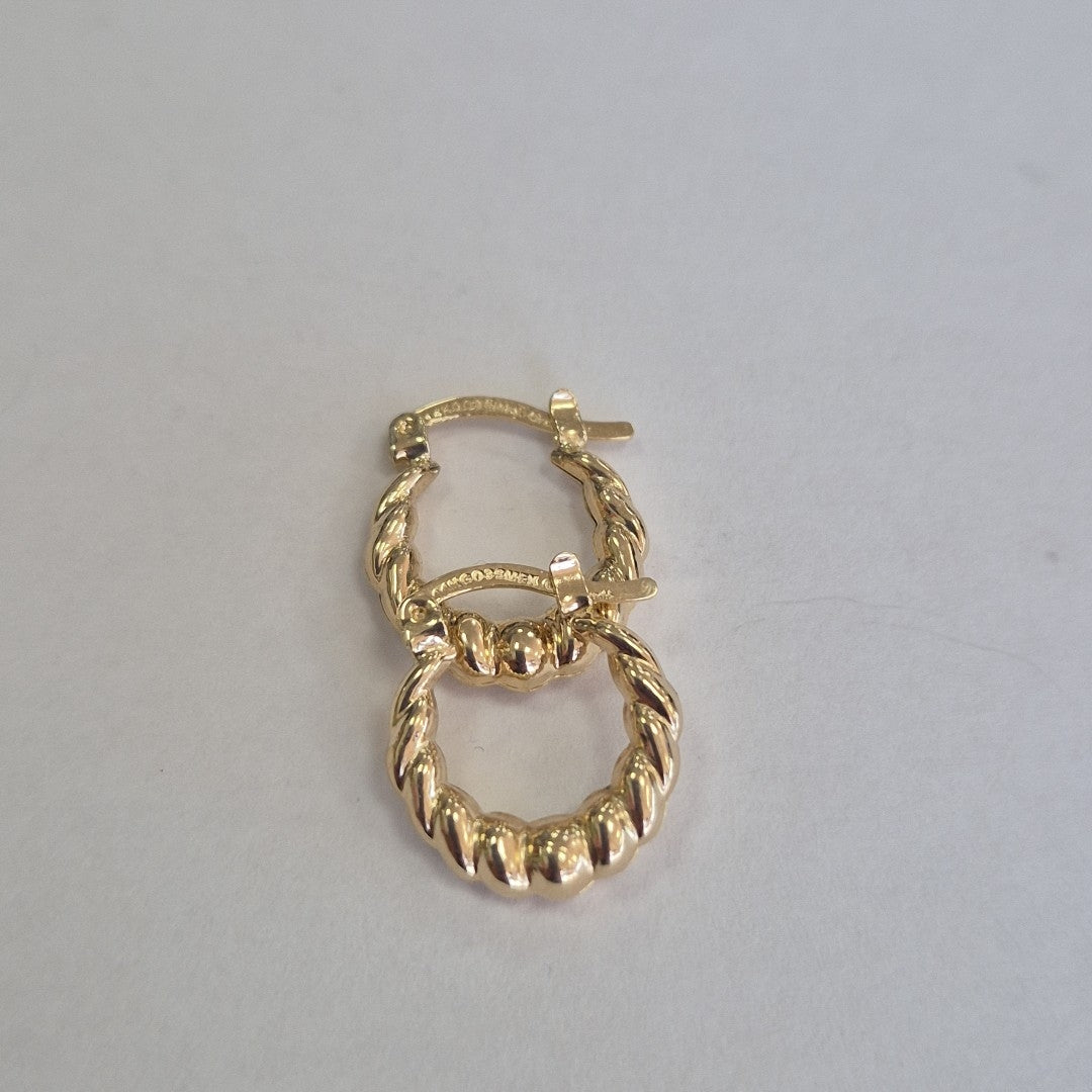 ARETES ARRACADAS TZL HUECAS 14K 1.5 GR (NUEVO)