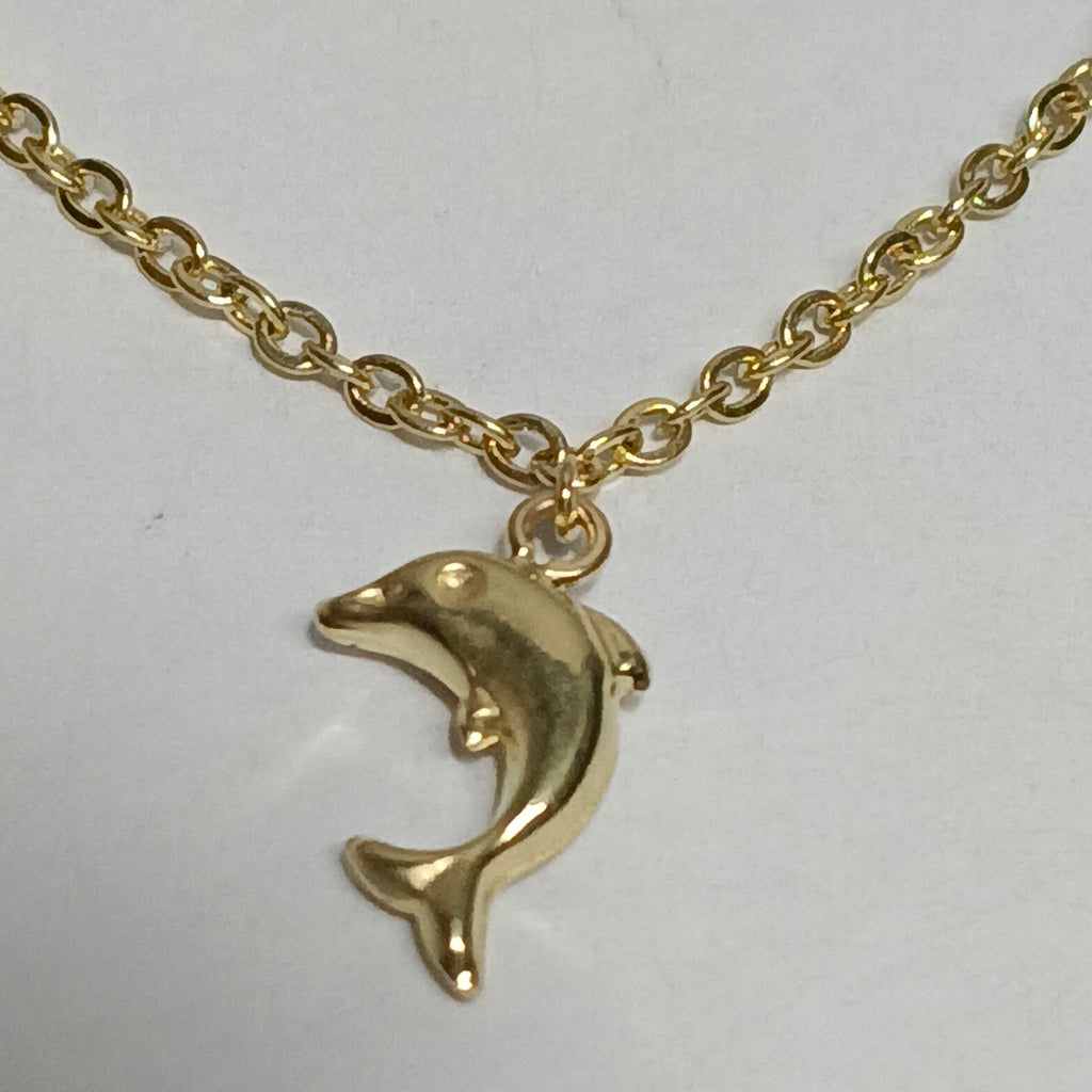 PULSERA ESPECIAL CON DIJES DELFINES 10K 18 CM 1.9 GR (NUEVO)