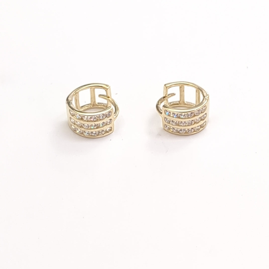 ARETES HUGGIES C CIRCONIA 14K 2.2 GR (NUEVO)