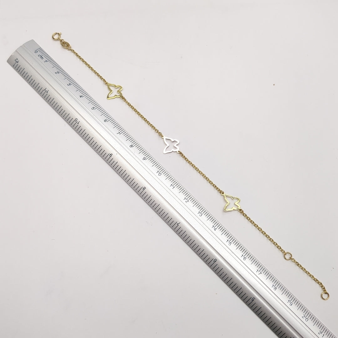 PULSERA ESPECIAL C MARIPOSAS 14K 18 CM 1.7 GR (NUEVO)