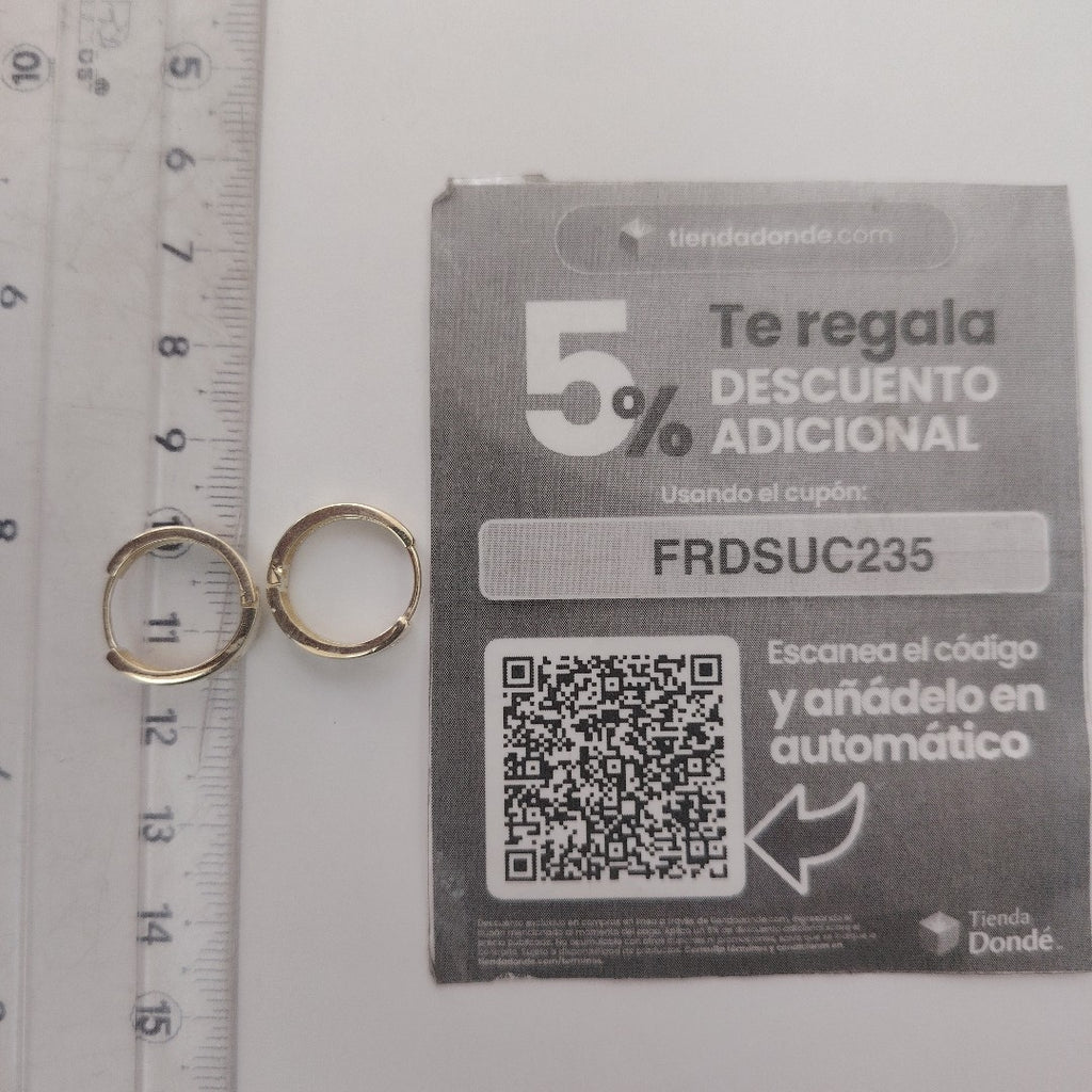 ARETES TEJIDO HUGGIES CON CIRCONIAS 14K 3 GR (NUEVO)