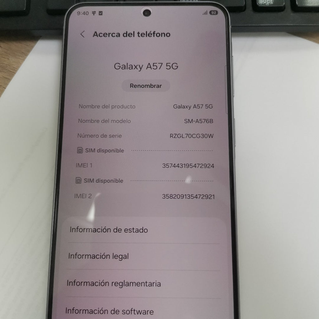 CELULAR SAMSUNG GALAXY A57 5G SM-A576B (2026) 256 GB 8 GB RAM (SEMINUEVO)