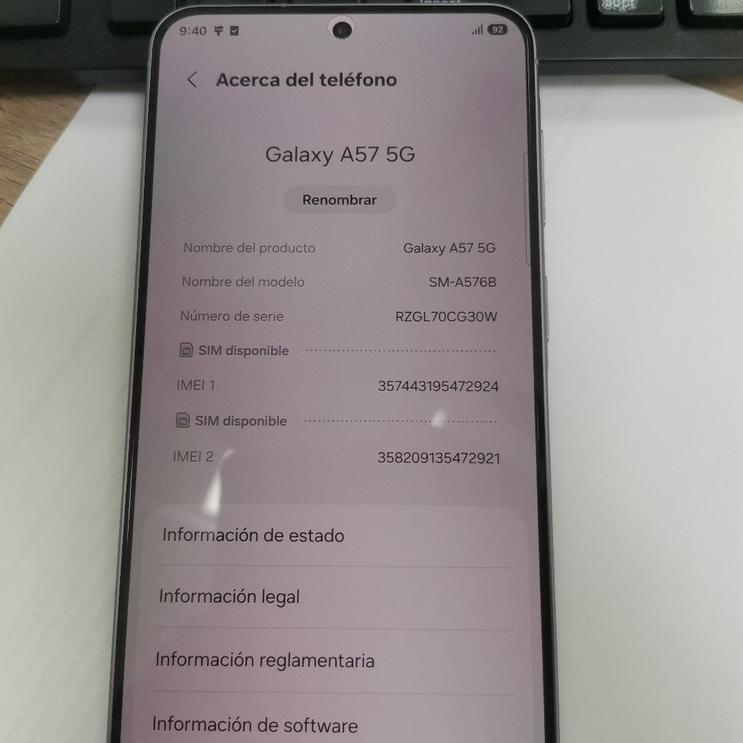 CELULAR SAMSUNG GALAXY A57 5G SM-A576B (2026) 256 GB 8 GB RAM (SEMINUEVO)
