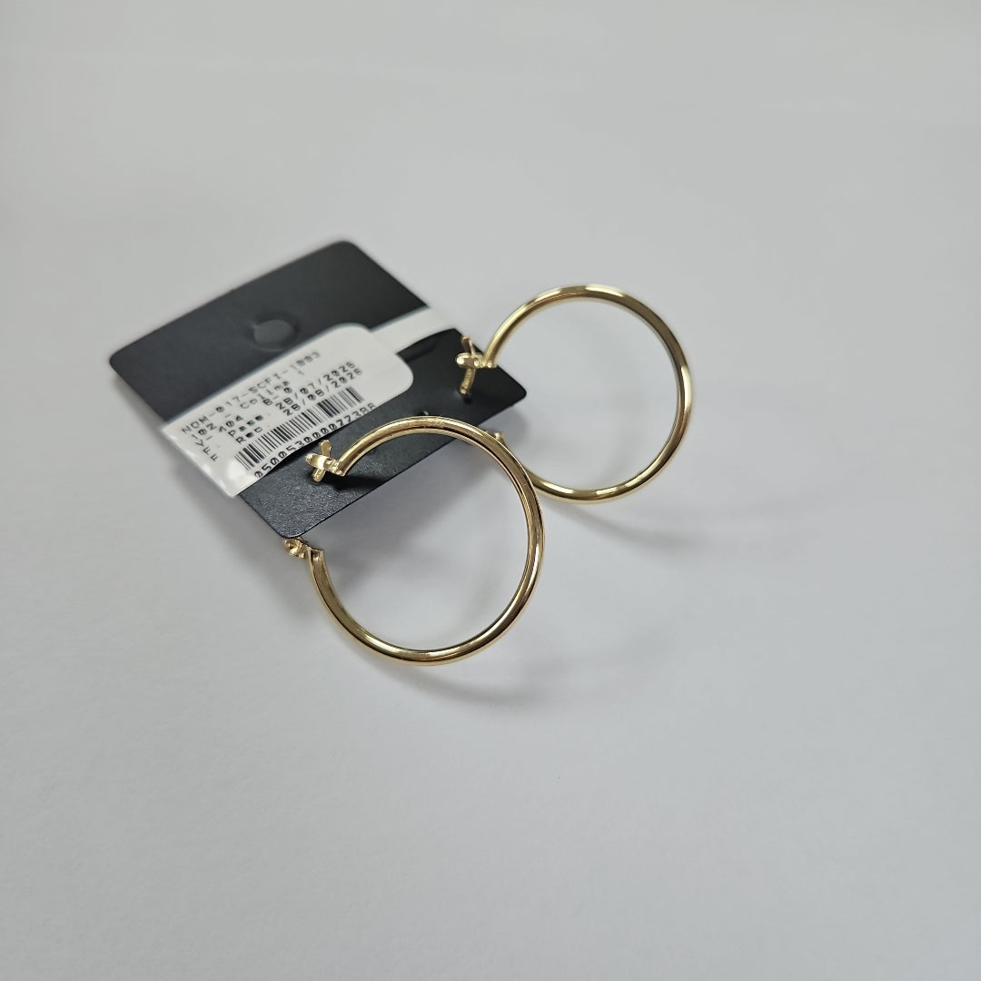 ARETES TEJIDO ARRACADAS LISAS 14K 1.4 GR (NUEVO)