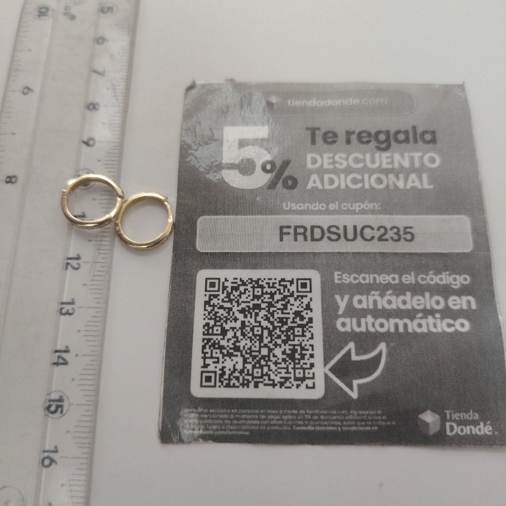 ARETES HUGGIES C CIRCONIA 14K 1.7 GR (NUEVO)