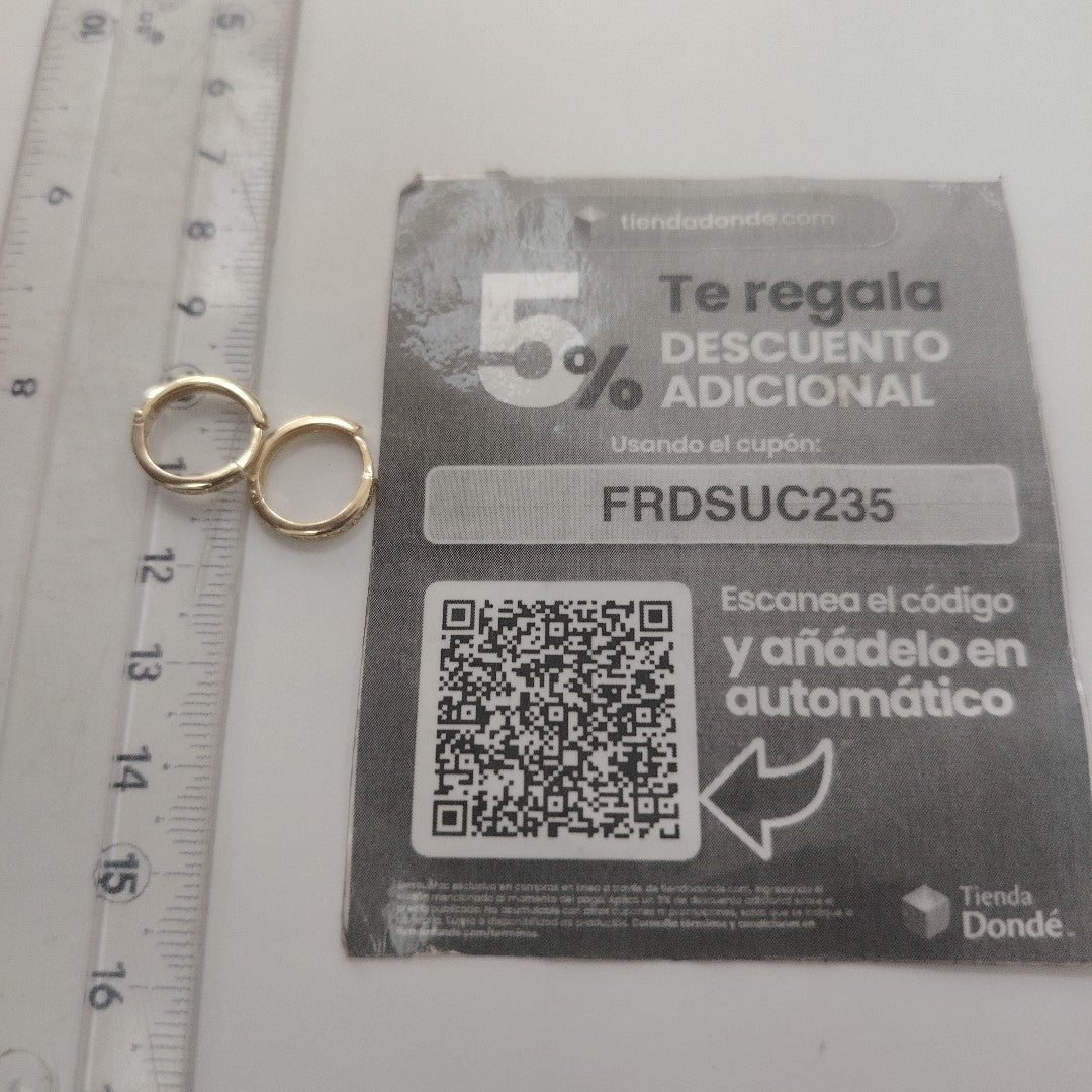 ARETES HUGGIES C CIRCONIA 14K 1.7 GR (NUEVO)