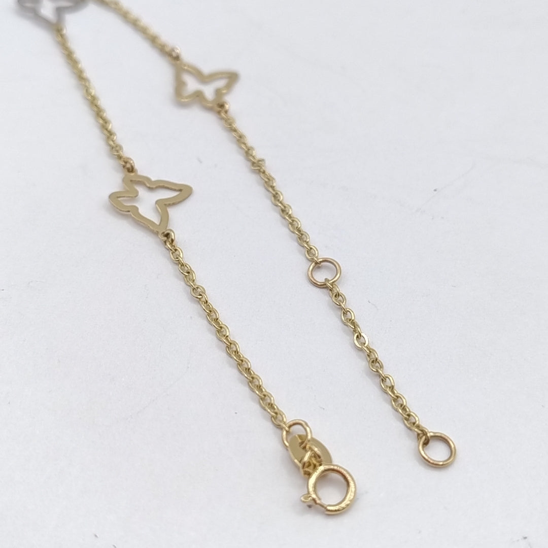PULSERA ESPECIAL C MARIPOSAS 14K 18 CM 1.7 GR (NUEVO)