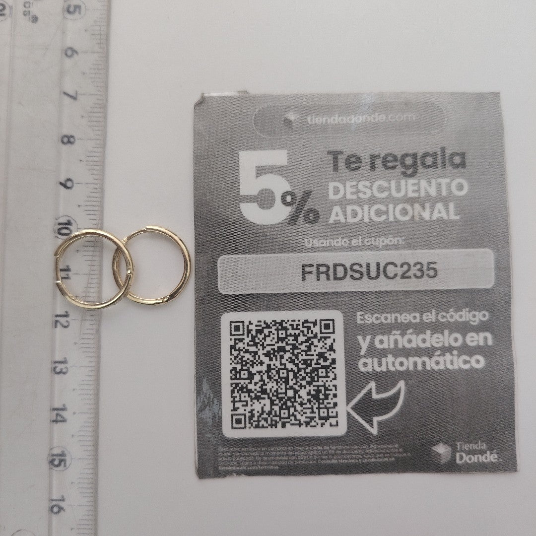ARETES ARRACADAS C CIRCONIAS 14K 2.1 GR (NUEVO)