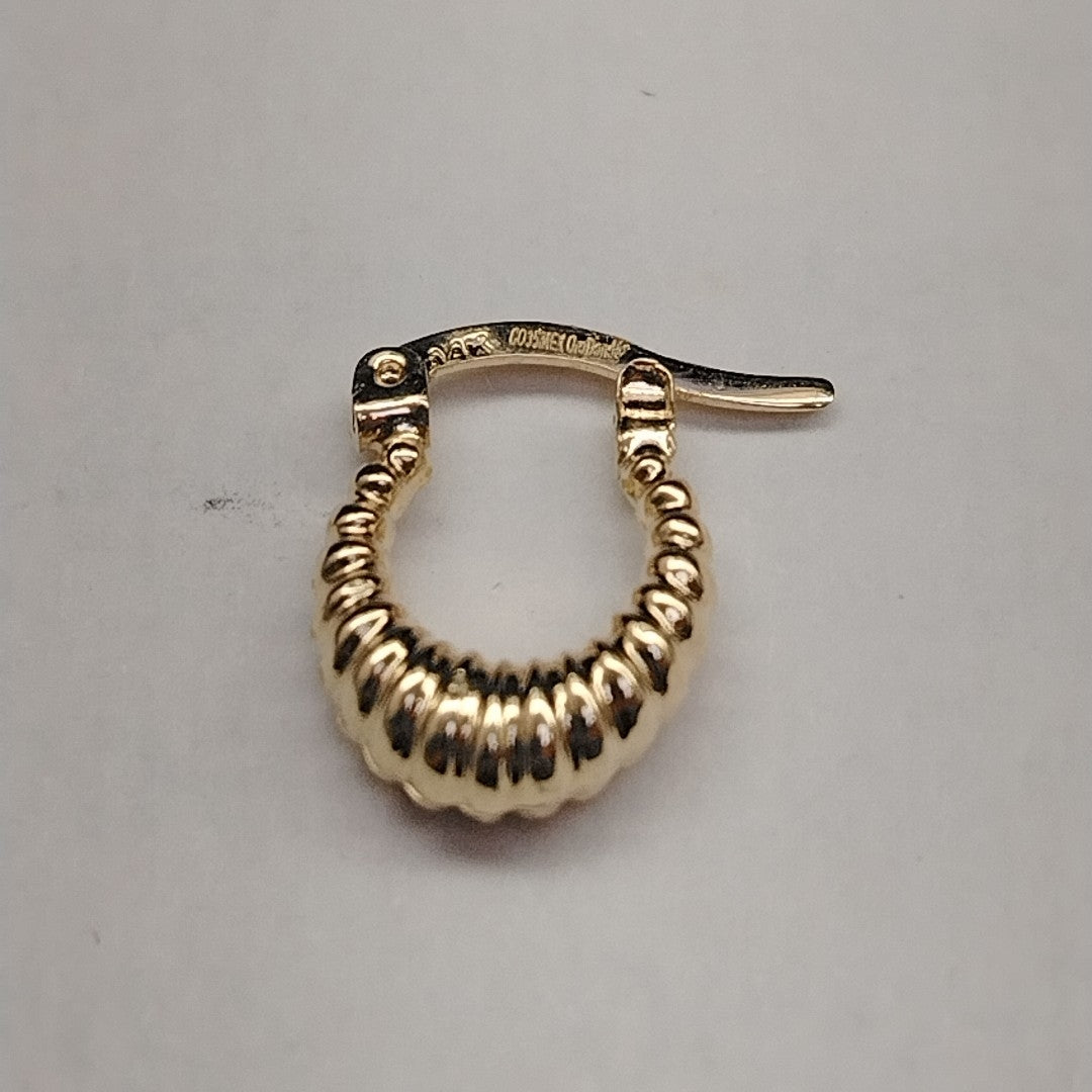 ARETES ARRACADA ESTRIADAS 14K 1.1 GR (NUEVO)
