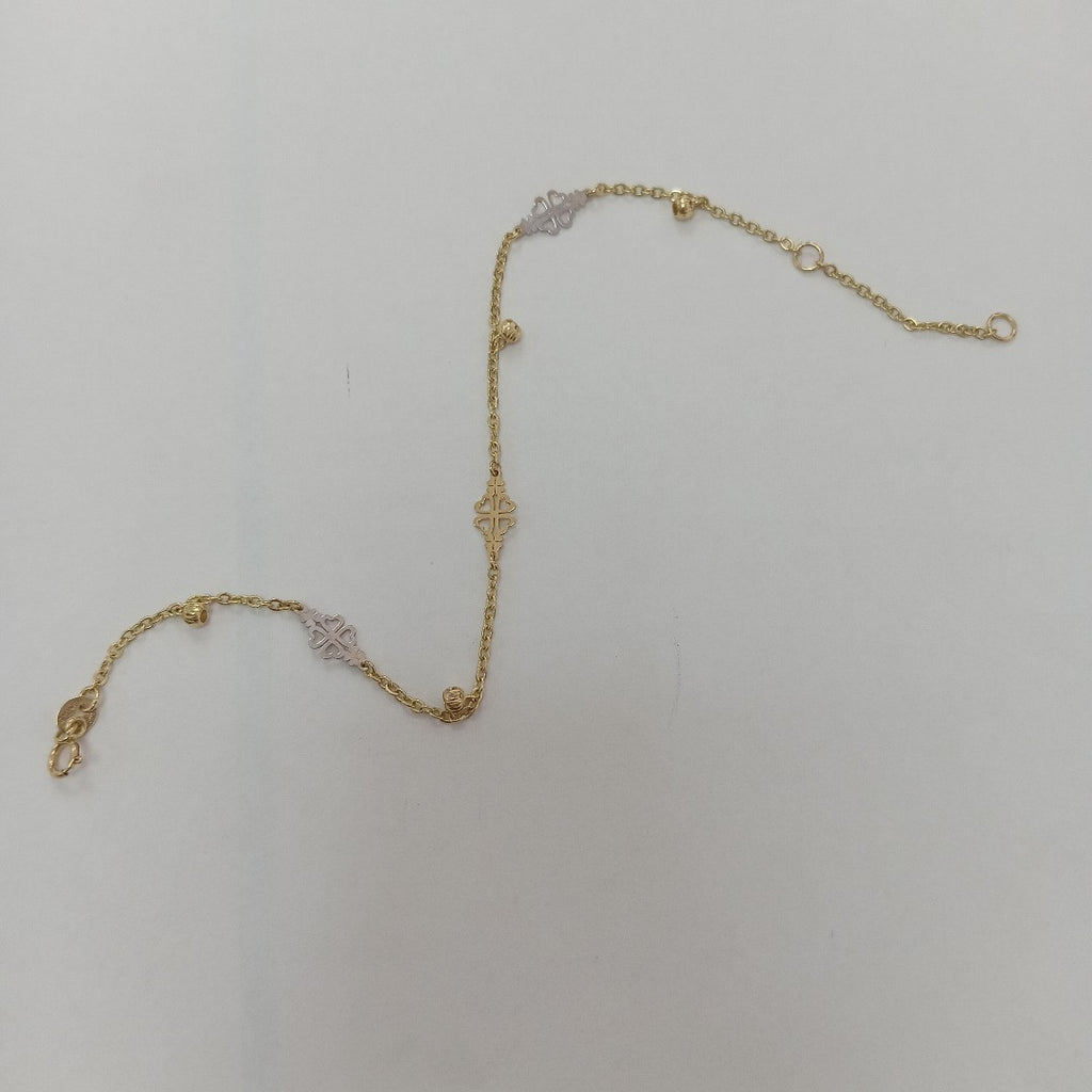 PULSERA ESPECIAL CON TREBOL 14K 18 CM 1.8 GR (NUEVO)