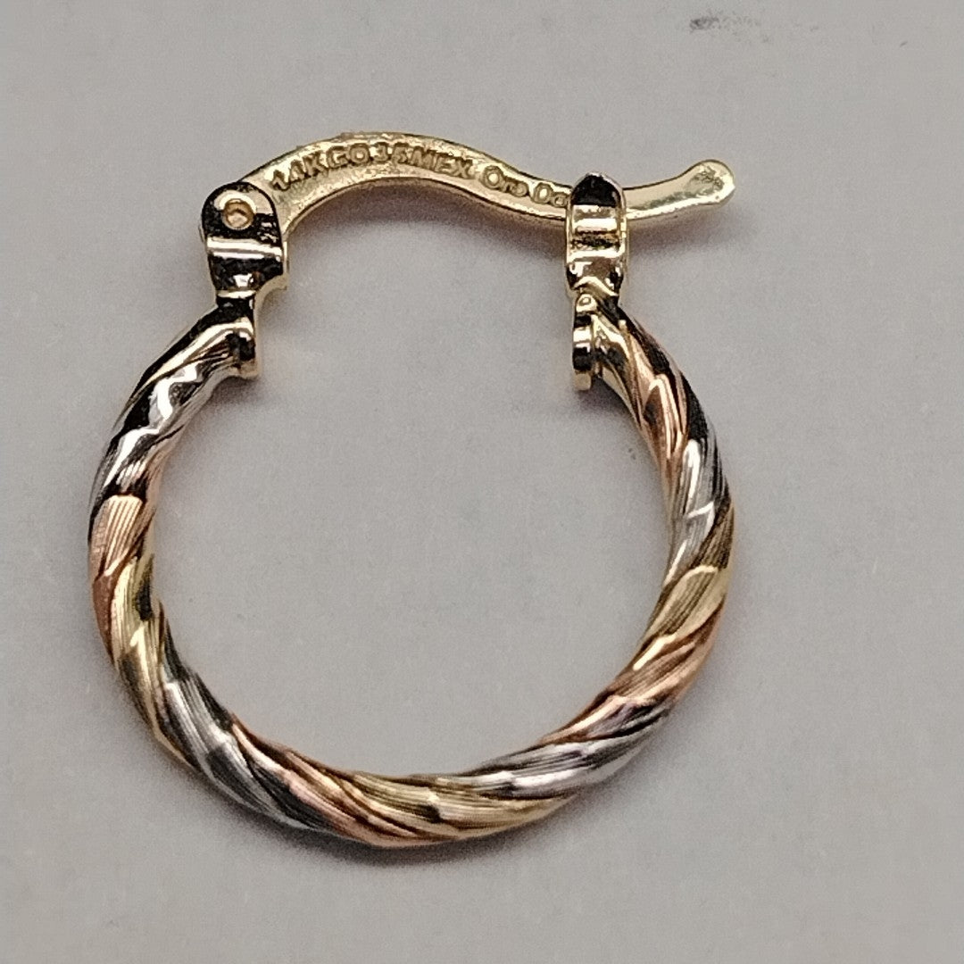 ARETES ARRACADAS COMBINADAS 14K 2.1 GR (NUEVO)