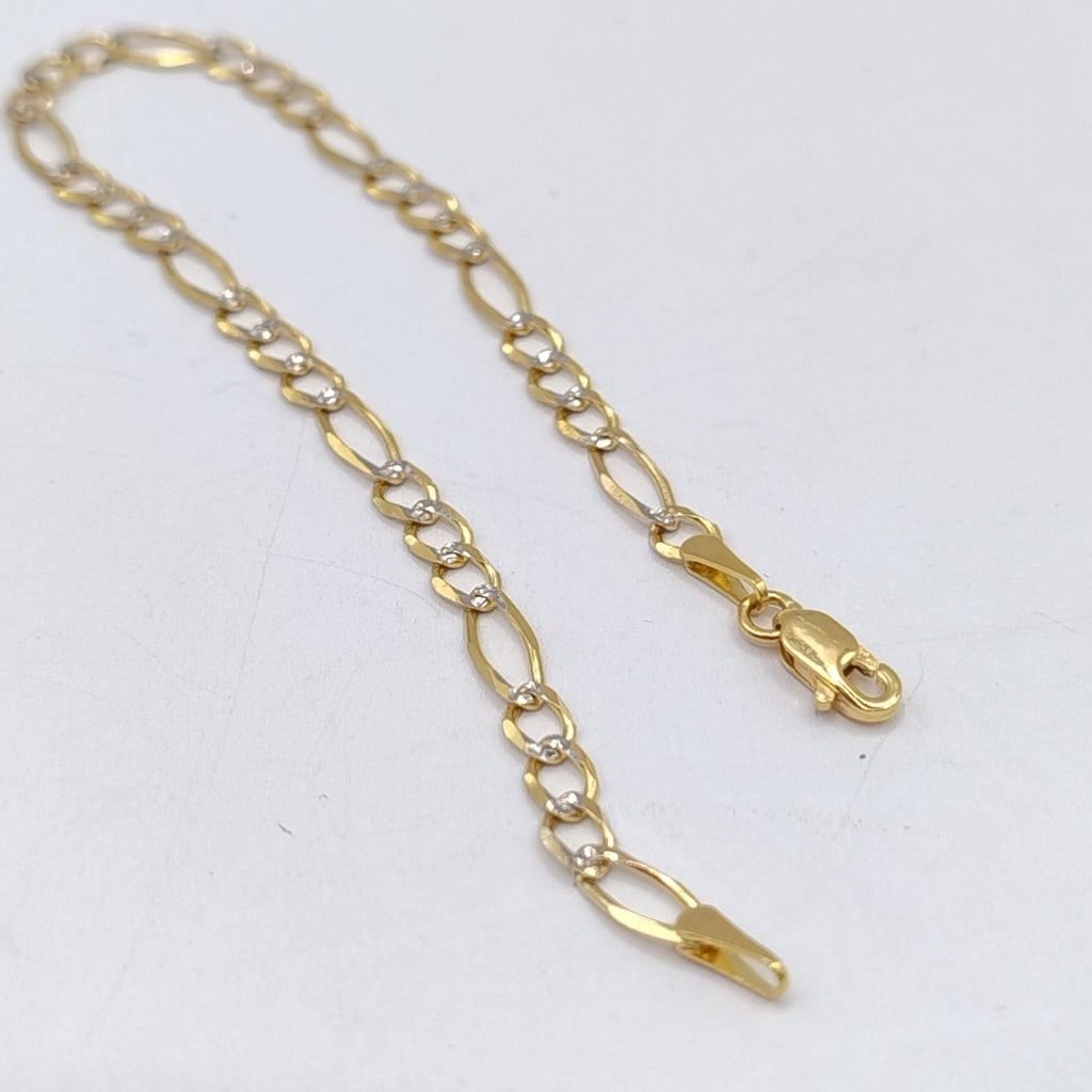 PULSERA 3X1 DIAMANTADA 14K 18 CM 2.5 GR (NUEVO)