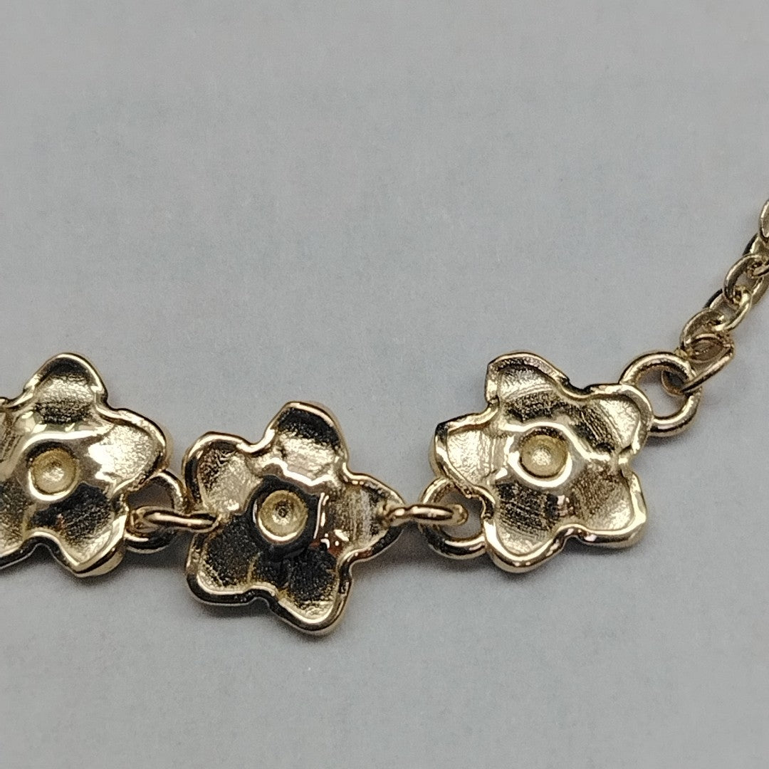 PULSERA TEJIDO ESPECIAL FIG FLORES 14K 18 CM 2 GR (NUEVO)