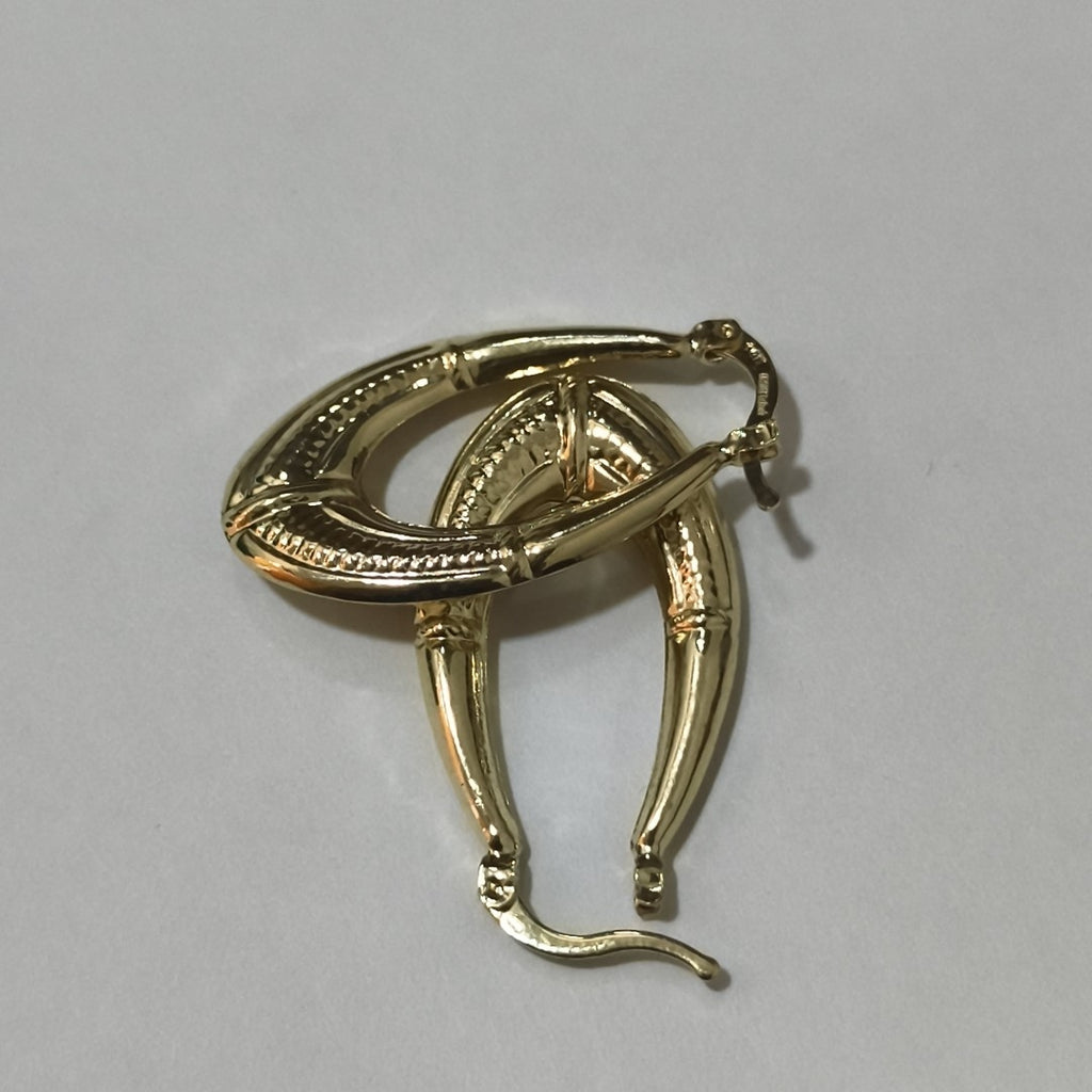ARETES ARRACADAS ESTRIADAS 14K 2.6 GR (NUEVO)