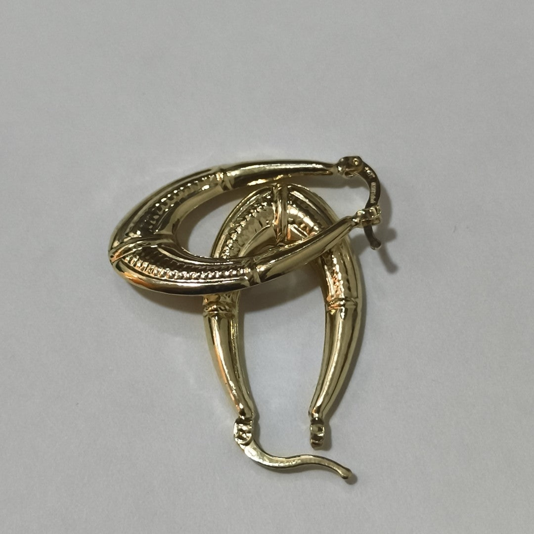 ARETES ARRACADAS ESTRIADAS 14K 2.6 GR (NUEVO)