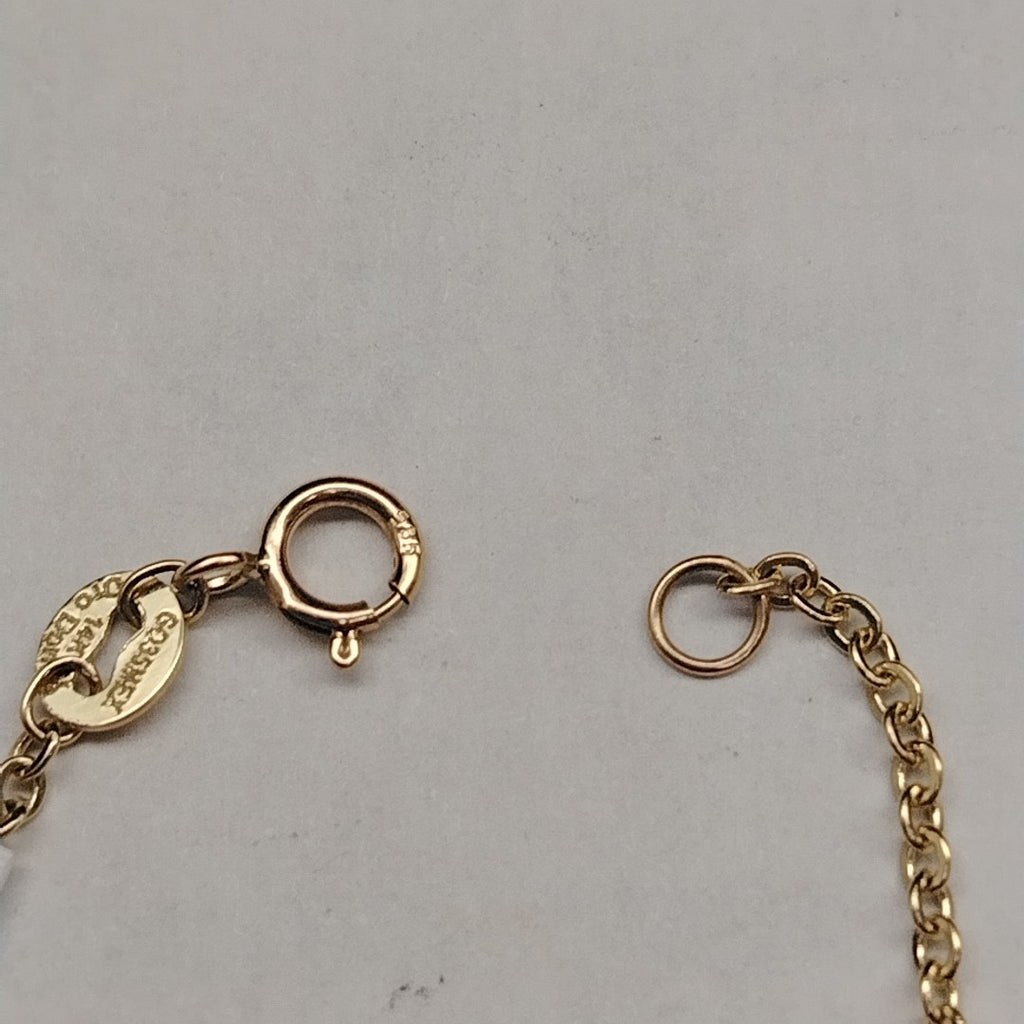 PULSERA TEJIDO ESPECIAL CON MANDALA 14K 18 CM 1.3 GR (NUEVO)