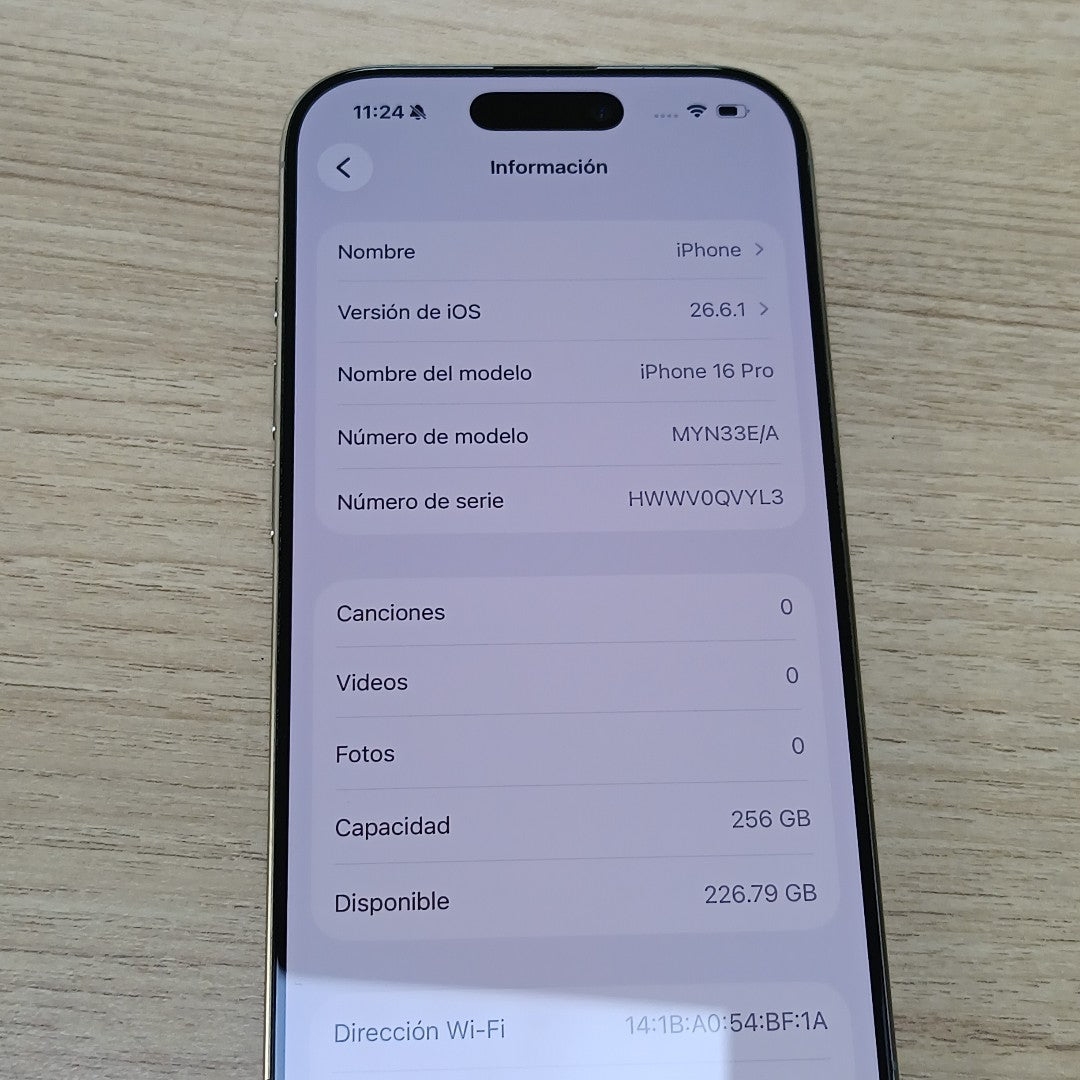 CELULAR APPLE IPHONE 16 PRO A3292 (2024) 256 GB 8 GB RAM (SEMINUEVO)