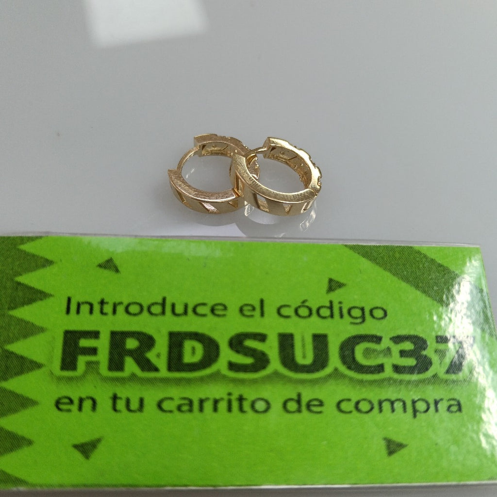 ARETES HUGGIES CON CIRCONIAS 14K 2.3 GR (NUEVO)