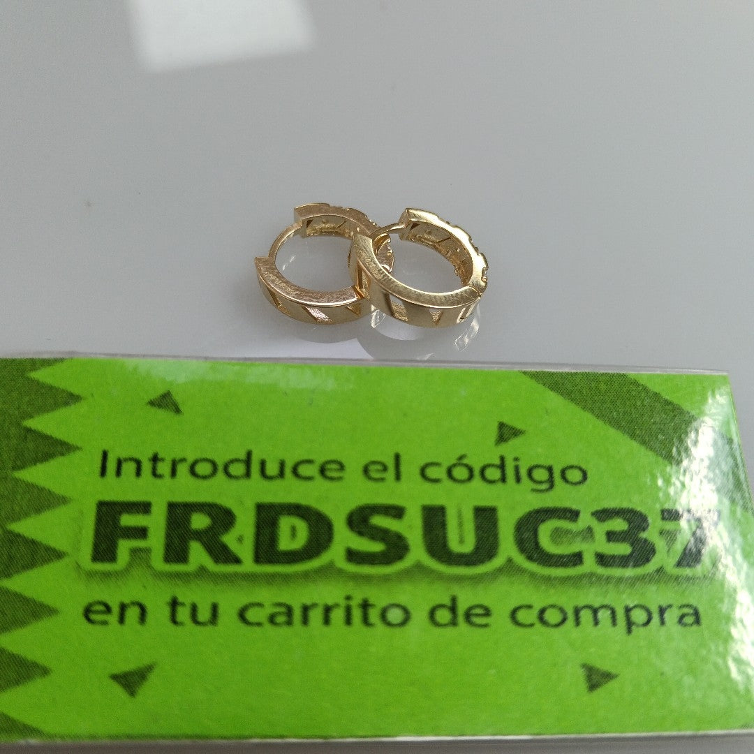 ARETES HUGGIES CON CIRCONIAS 14K 2.3 GR (NUEVO)