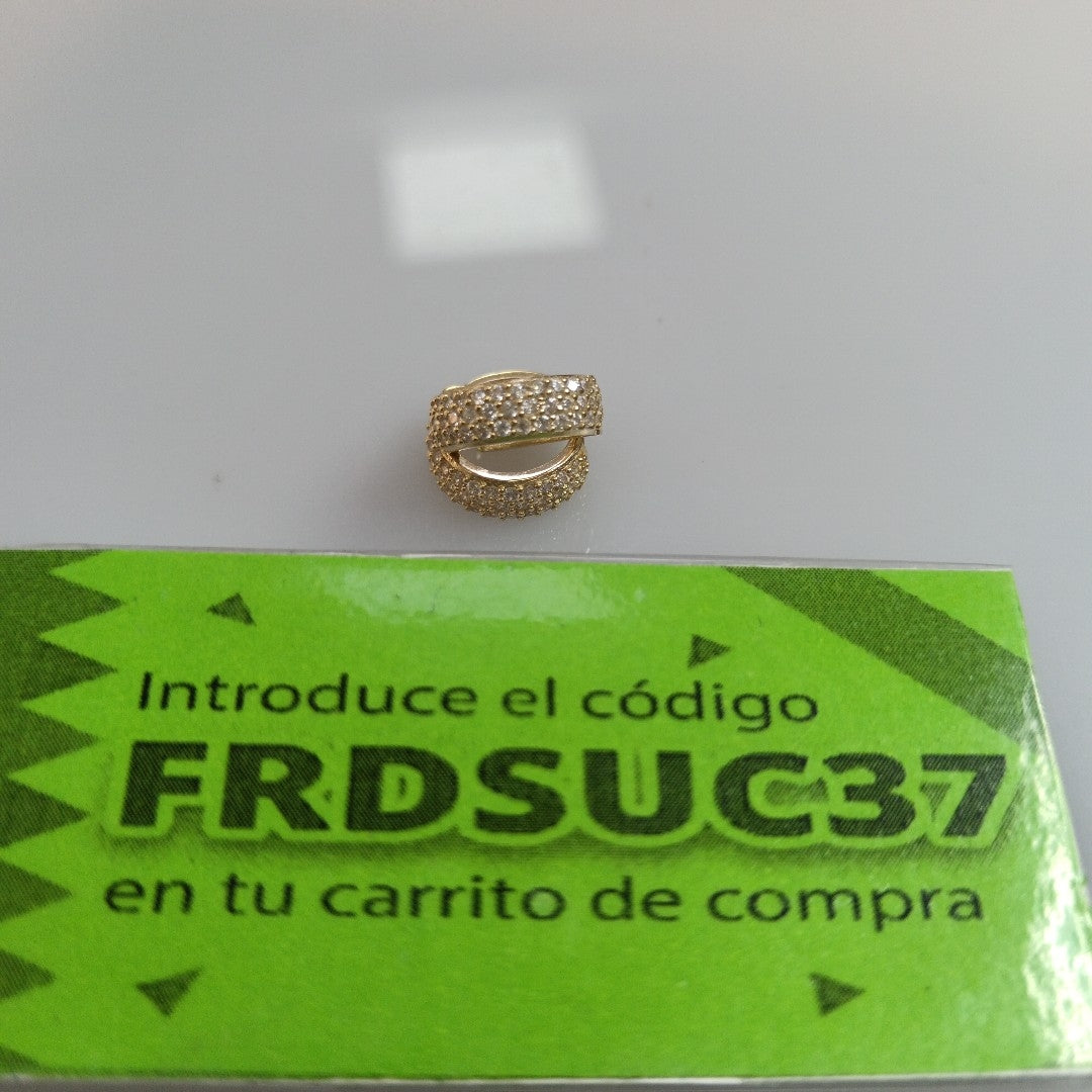 ARETES HUGGIE CON CIRCONIAS 14K 2.1 GR (NUEVO)